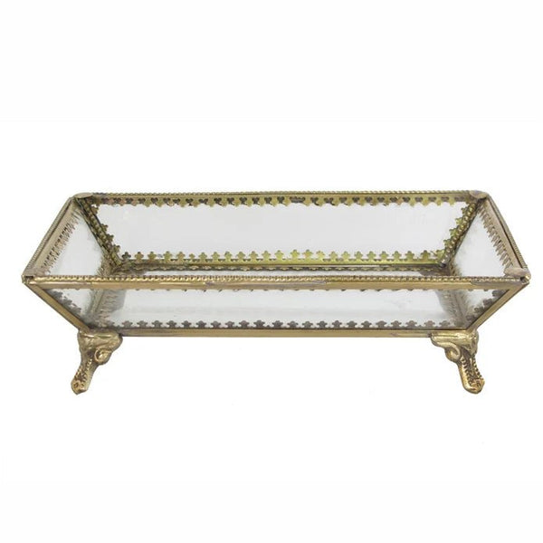 Glass & Brass Tray - Box Turtle