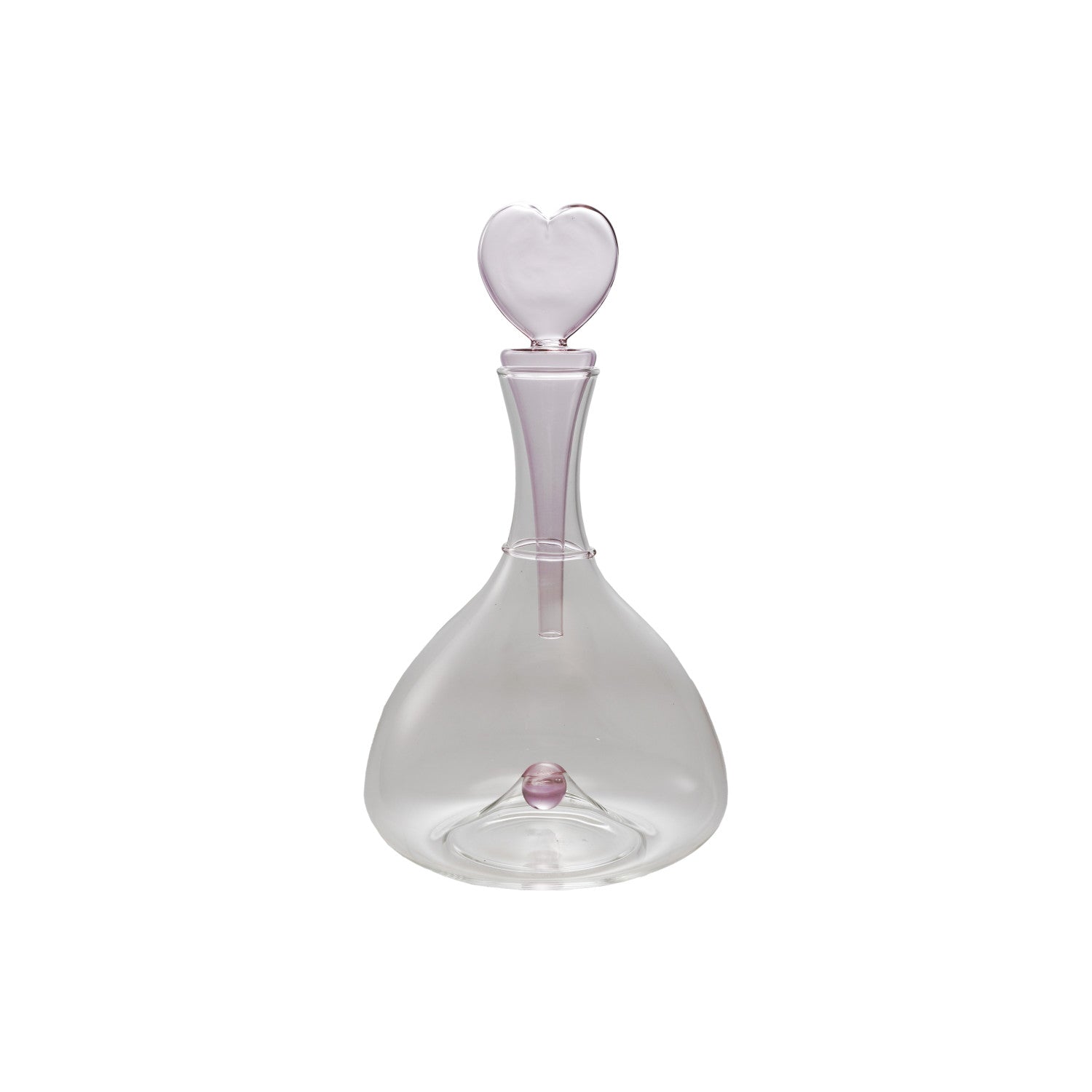Glass Decanter with Heart Shaped Stopper - Box Turtle