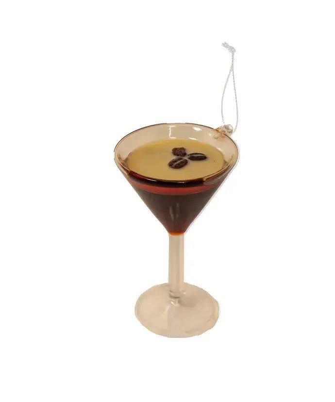 Glass Espresso Martini Ornament - Box Turtle