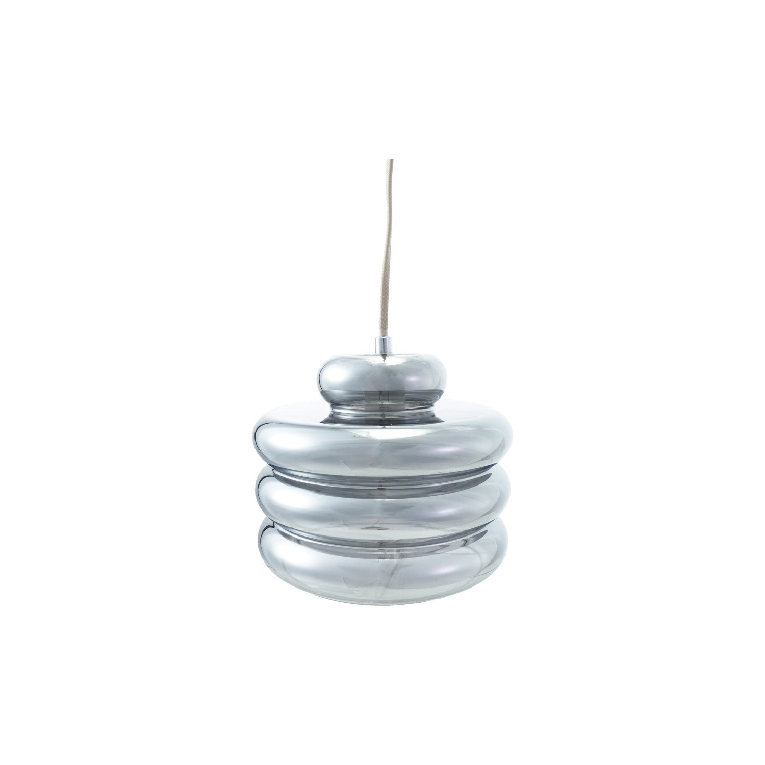 Glass & Metal Ribbed Pendant Lamp - Box Turtle