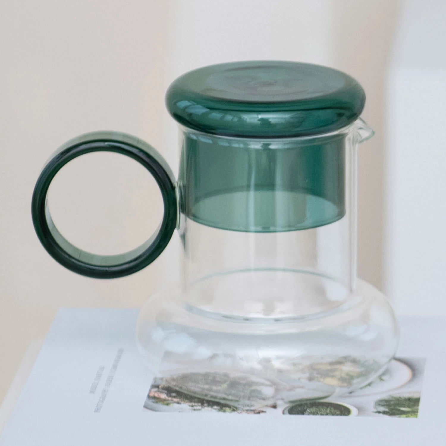 Glass Pitcher with Green Glass - Box Turtle