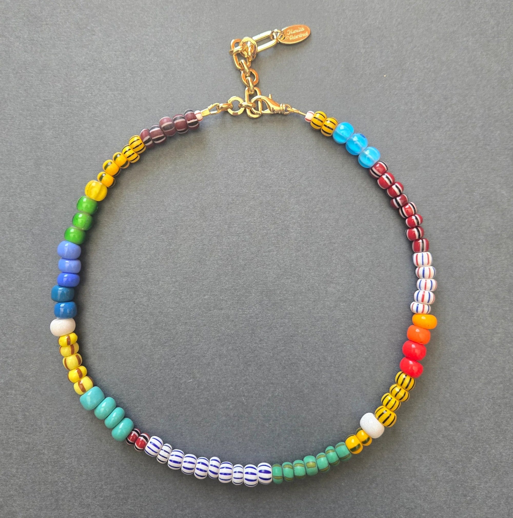 Glass Pony Bead Mix Necklace - Box Turtle