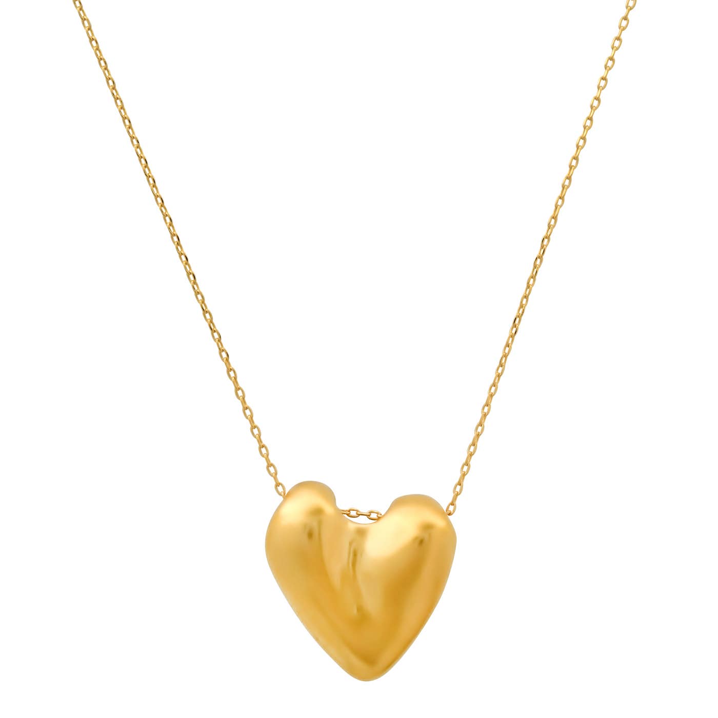 Gold Abstract Puffy Heart Necklace - Box Turtle