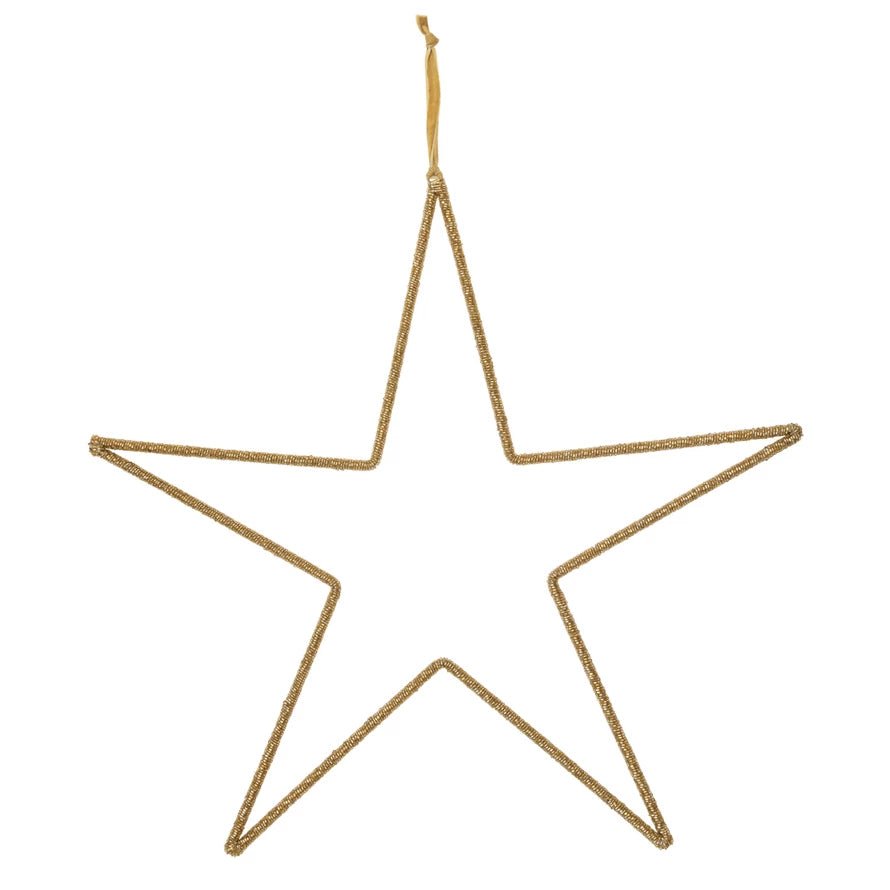 Gold Bead Star Hanger - Box Turtle