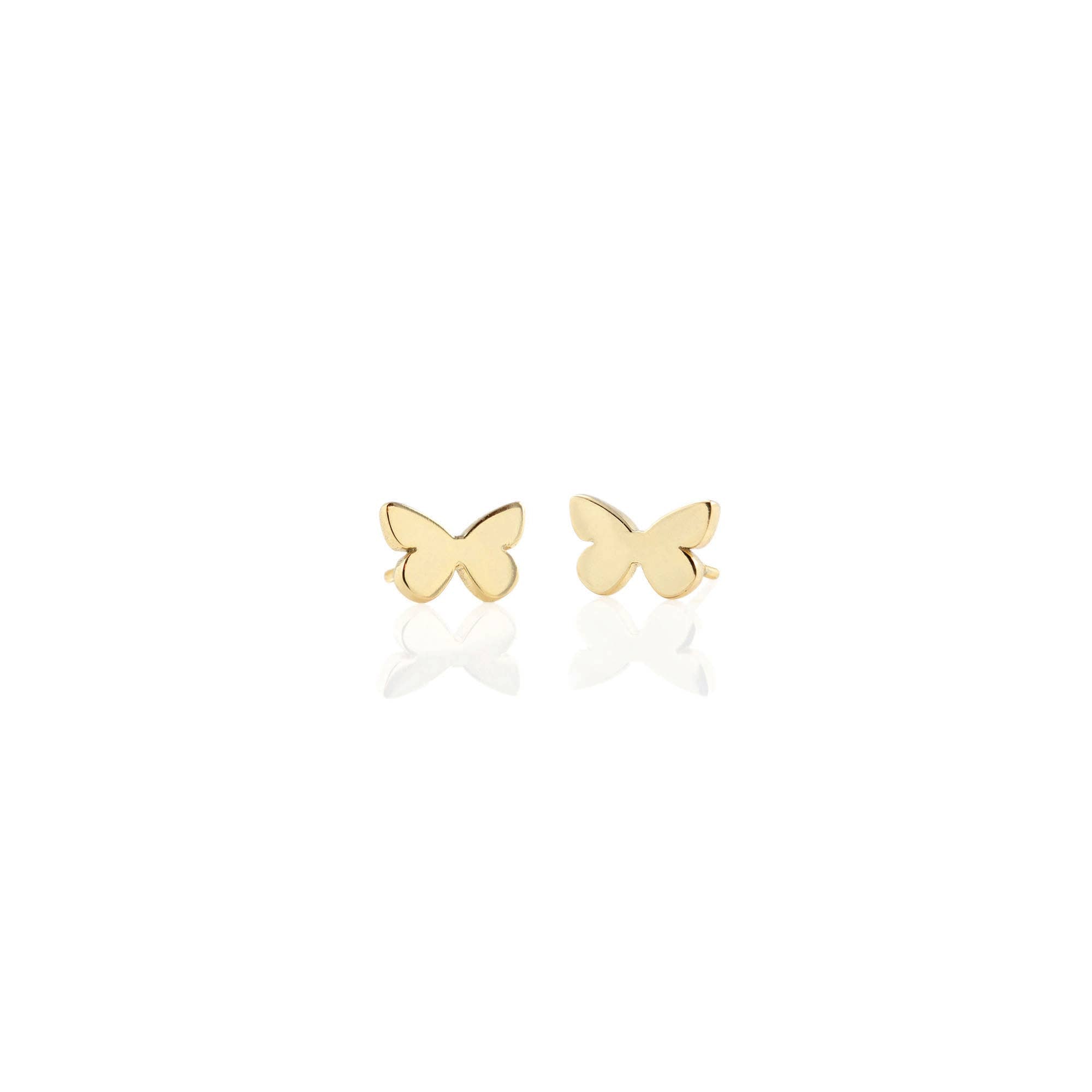 Gold Butterfly Studs - Box Turtle