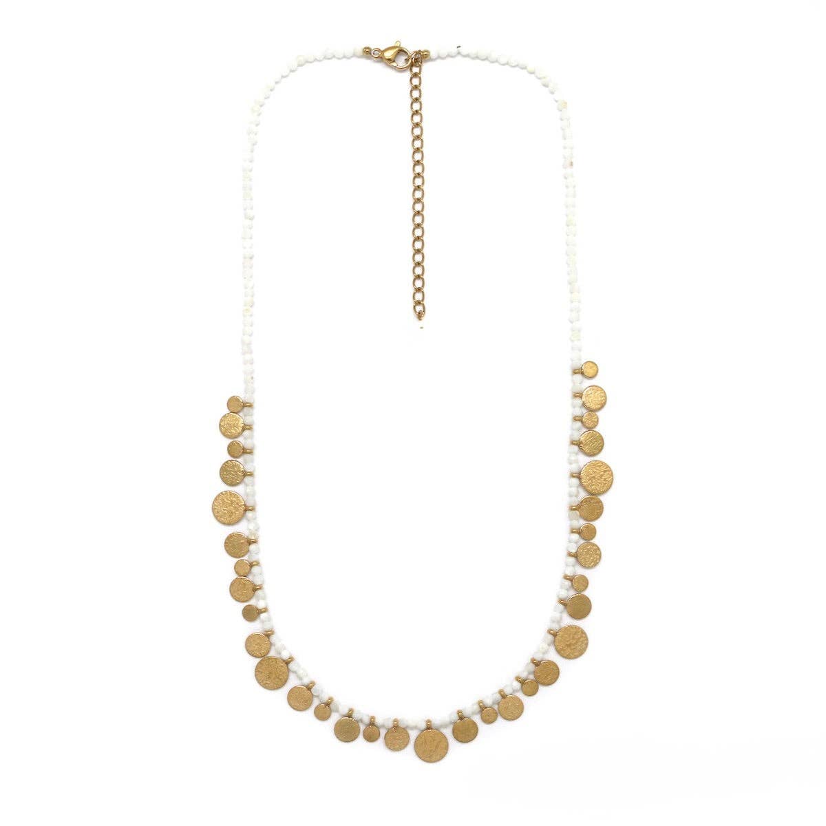 Gold Charm Mother of Pearl Necklace - Box Turtle