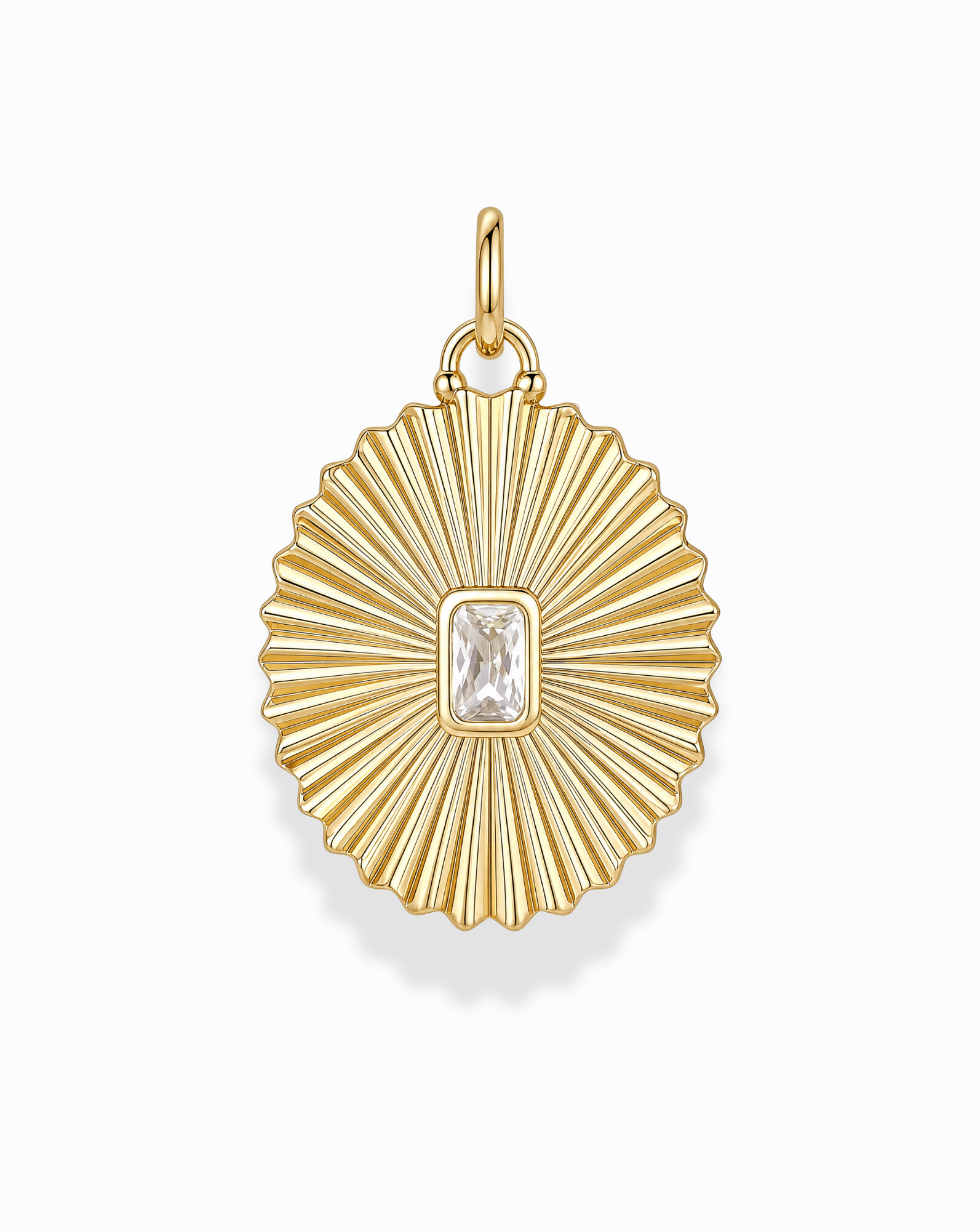 Gold Cora Fluted Charm - Box Turtle