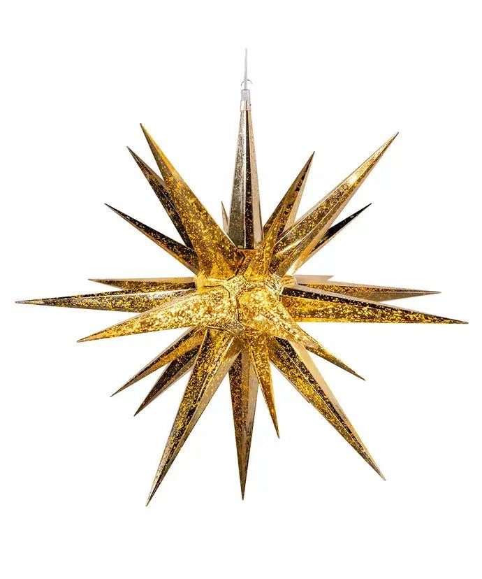 Gold Crack LED Moravian Star - Box Turtle