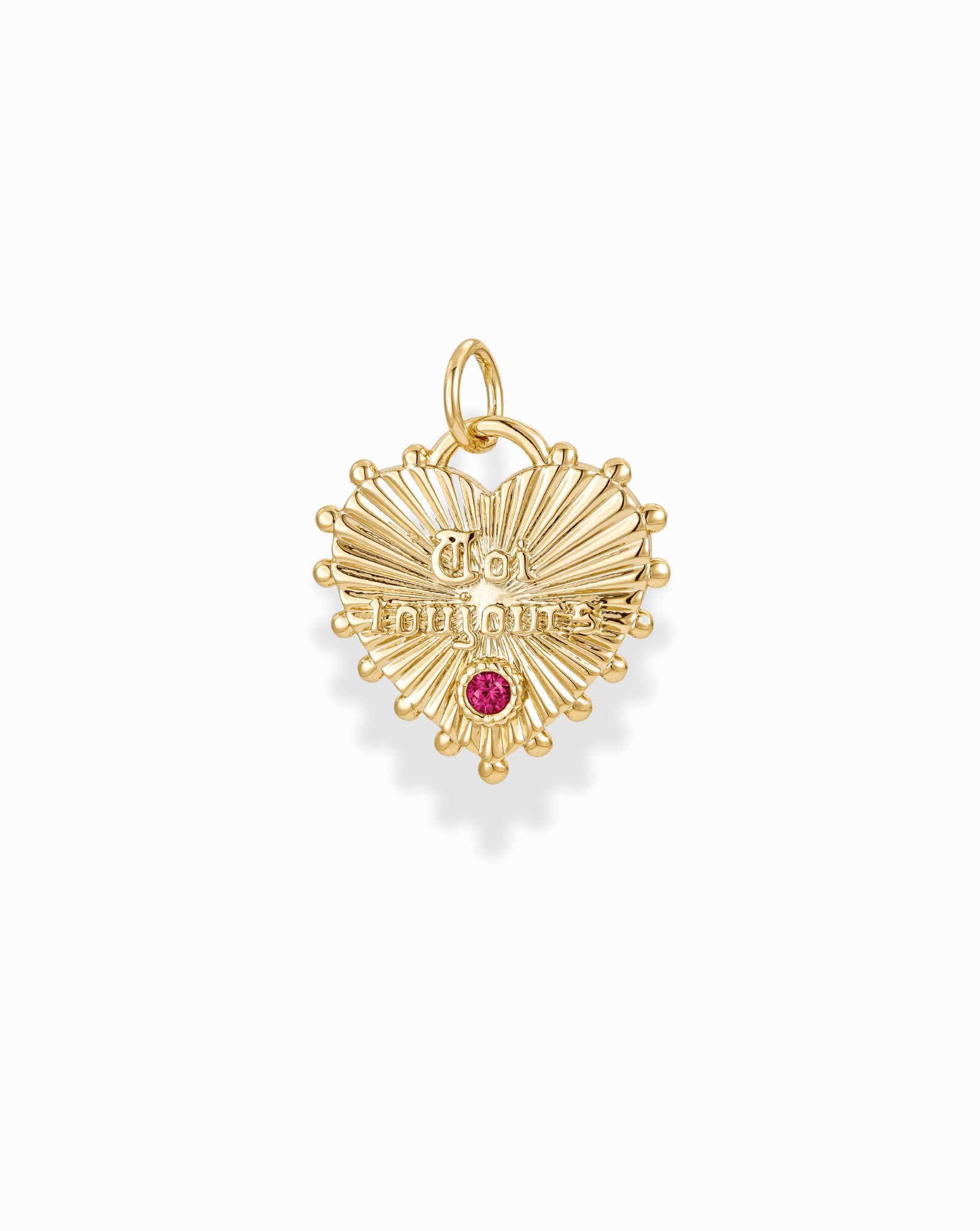 Gold Esme French Heart Charm - Box Turtle
