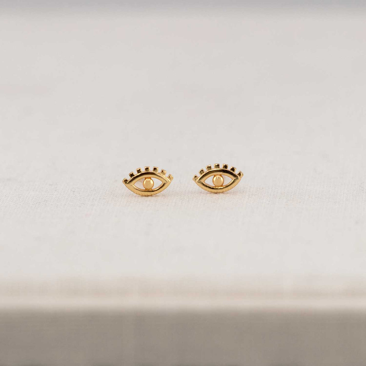 Gold Evil Eye Studs - Box Turtle