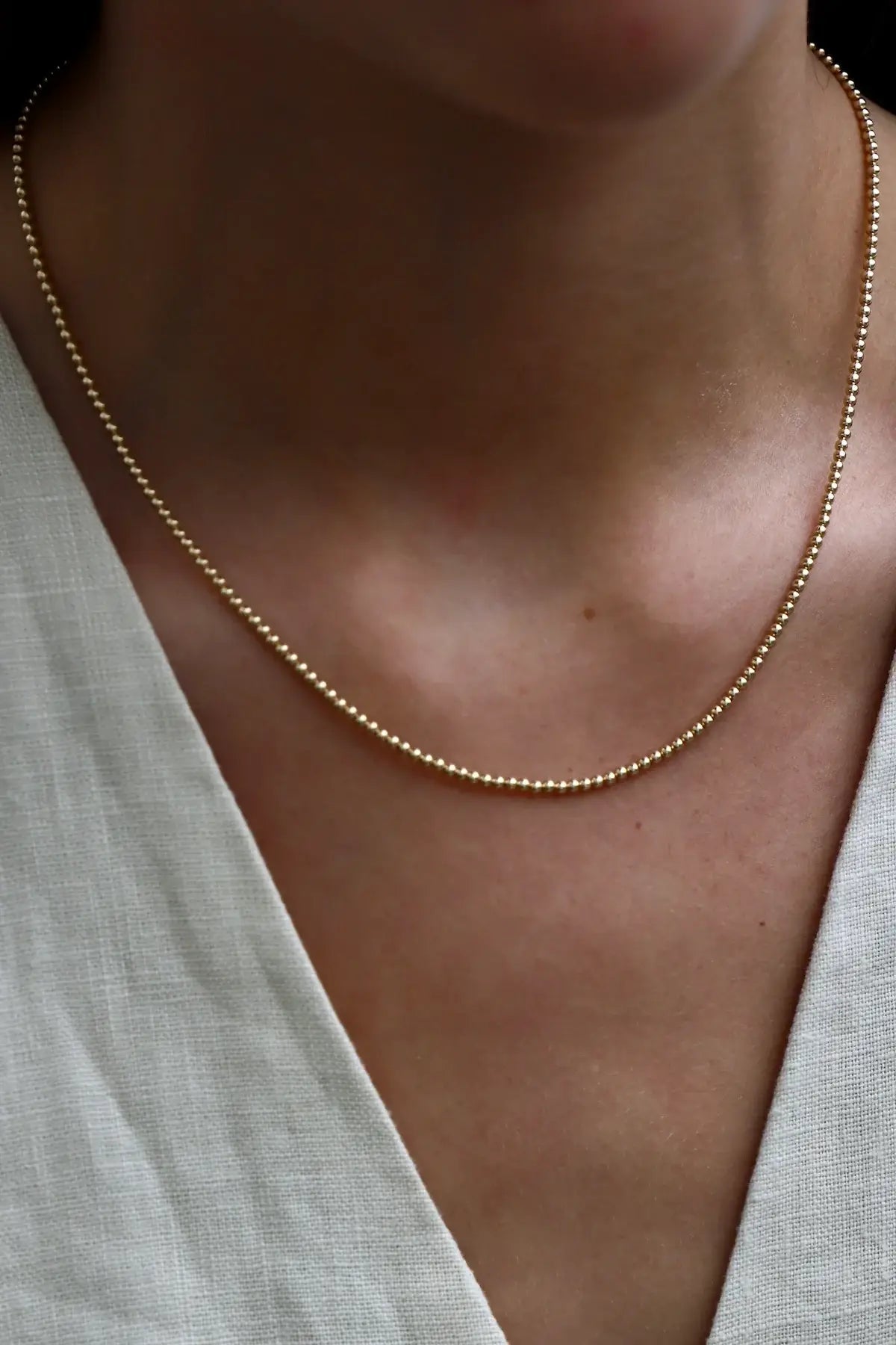 Gold Filled Beaded Chain - Box Turtle