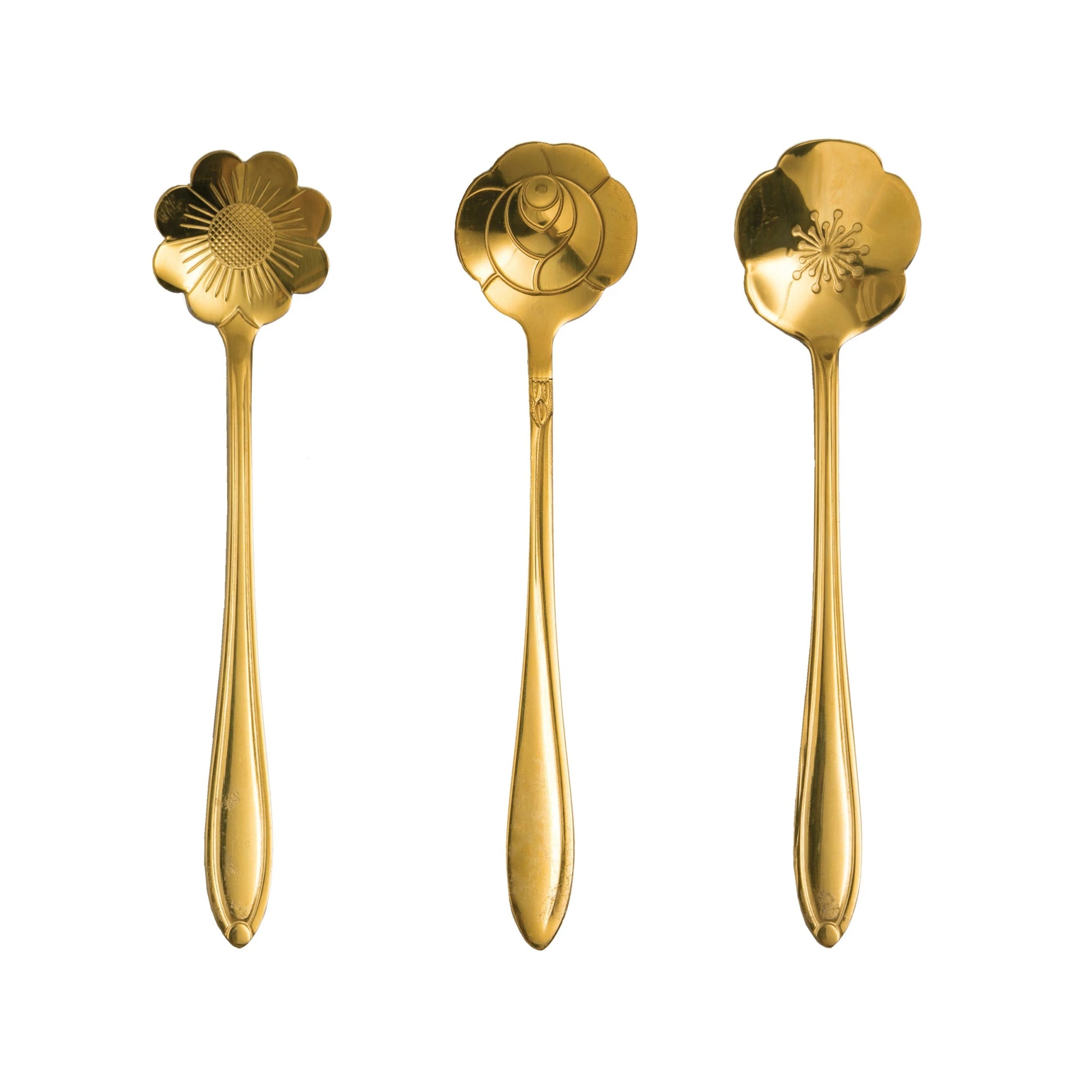 Gold Flower Spoon - Box Turtle