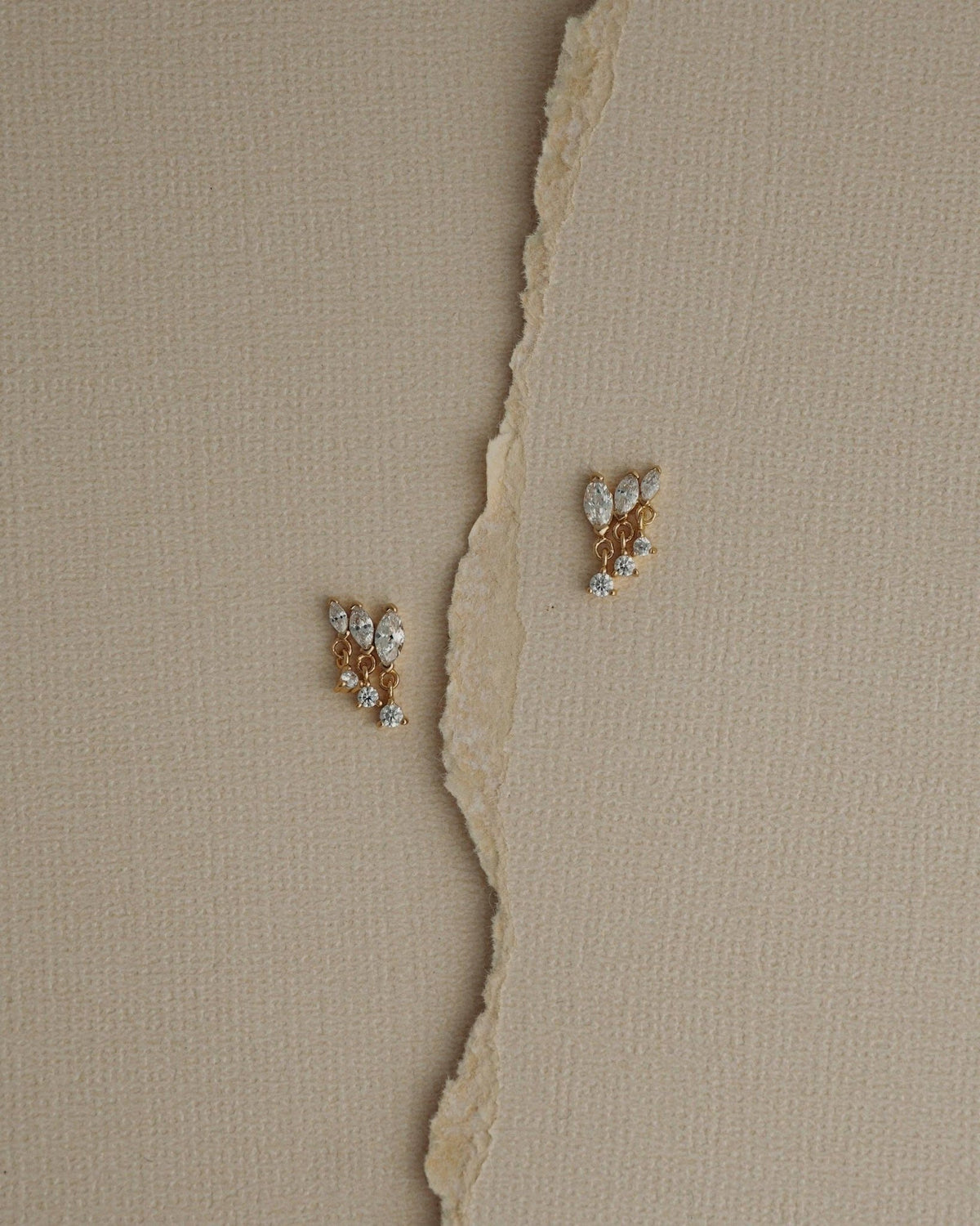 Gold Gabby Marquise Dangle Studs - Box Turtle