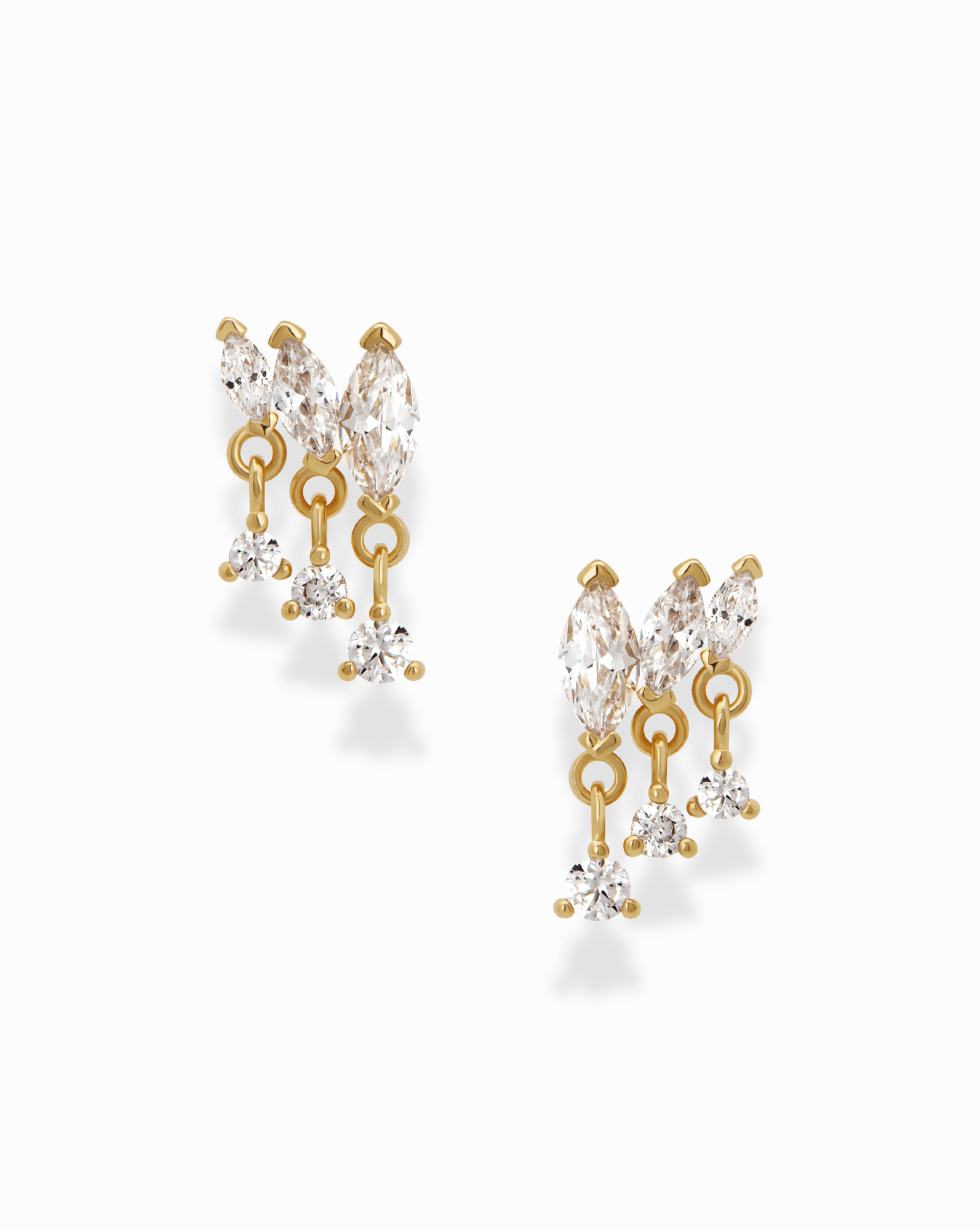 Gold Gabby Marquise Dangle Studs - Box Turtle