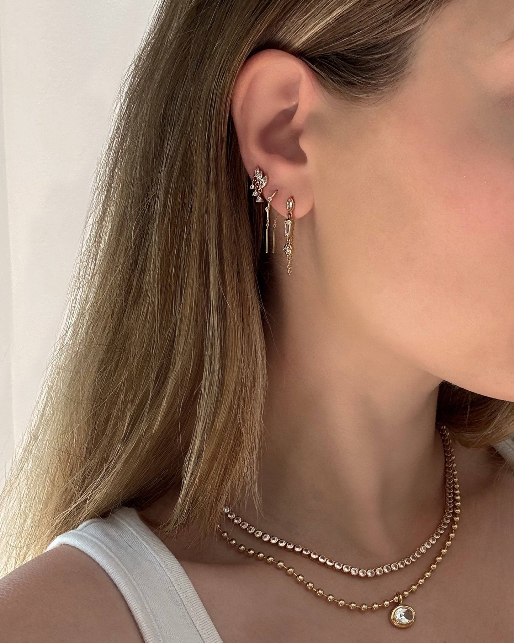 Gold Gabby Marquise Dangle Studs - Box Turtle