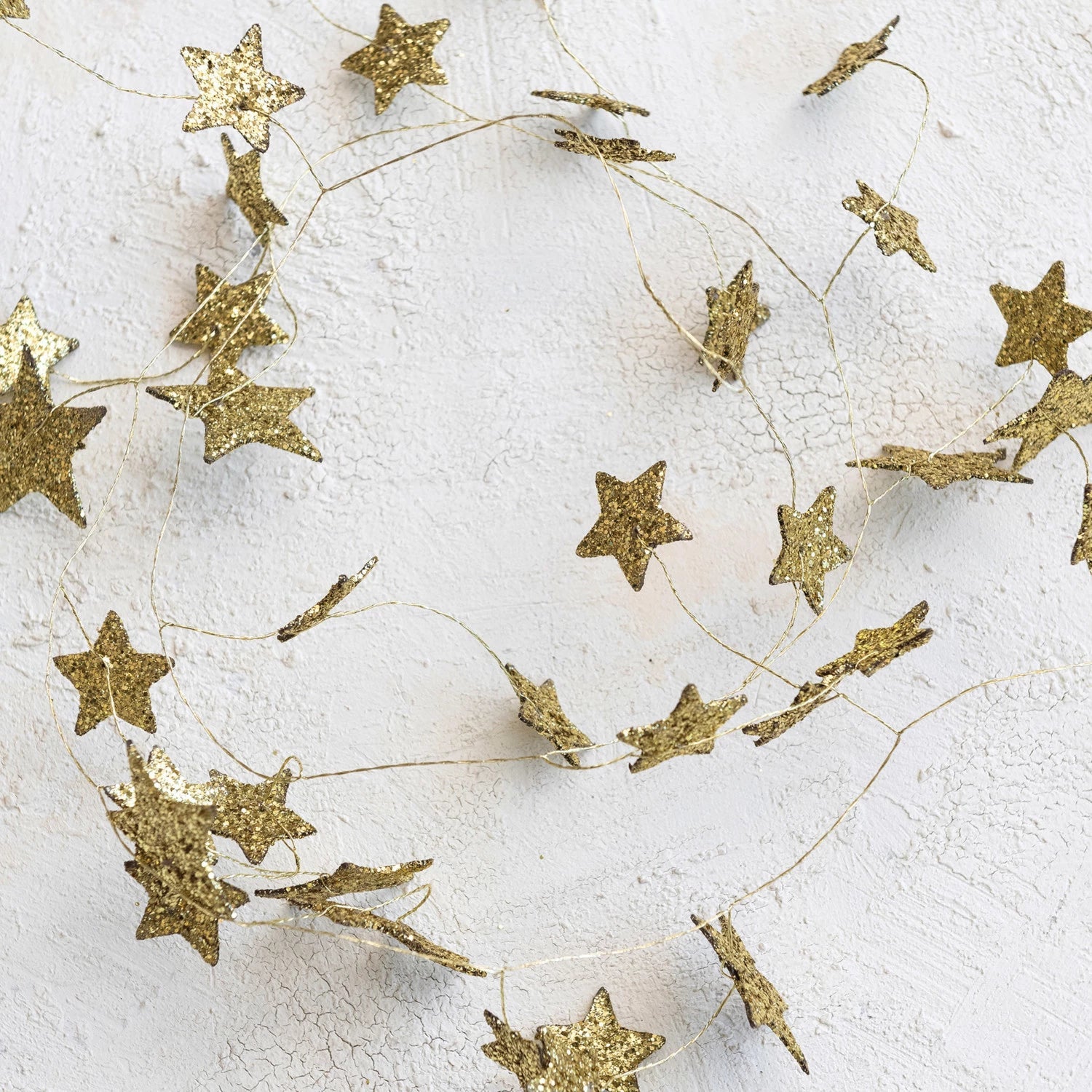 Gold Glitter Paper Star Garland - Box Turtle
