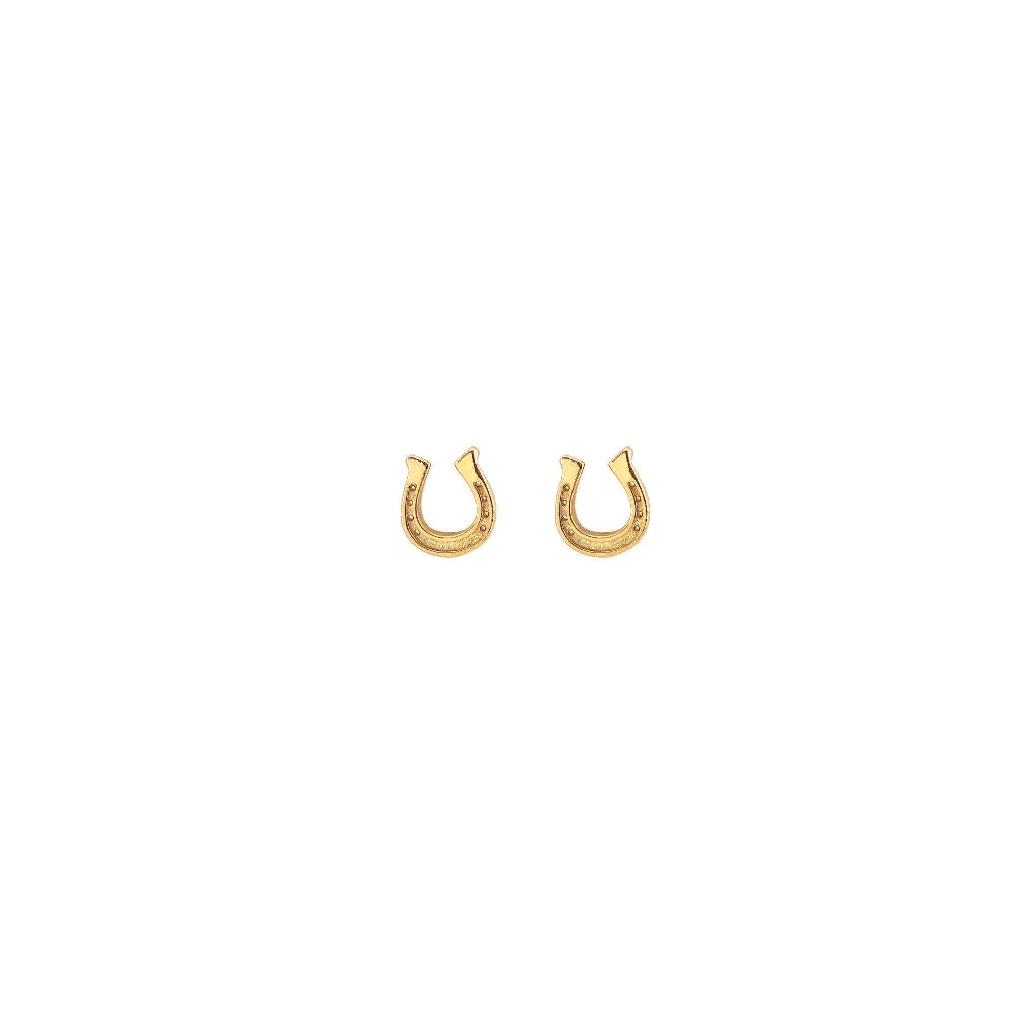 Gold Horseshoe Studs - Box Turtle