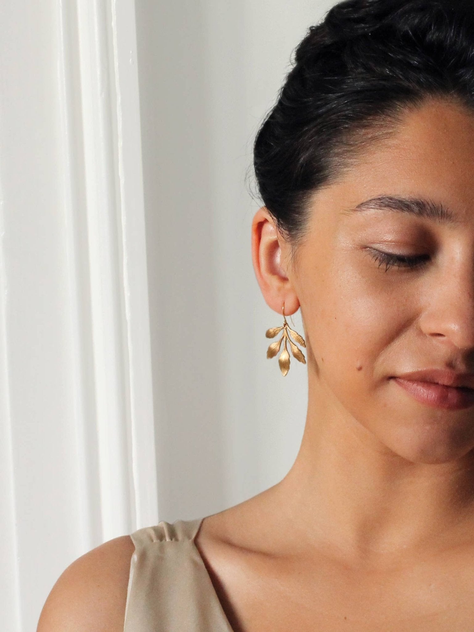 Gold Leaf Chandelier Earrings - Box Turtle