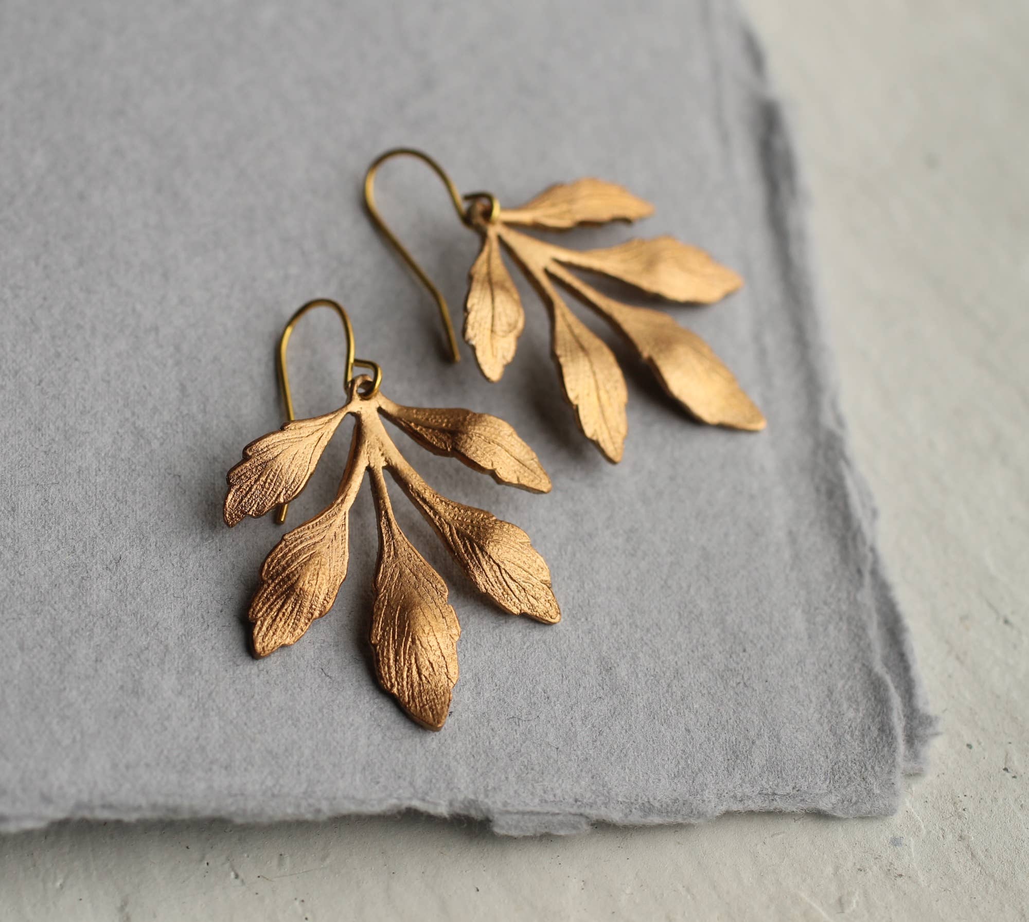Gold Leaf Chandelier Earrings - Box Turtle
