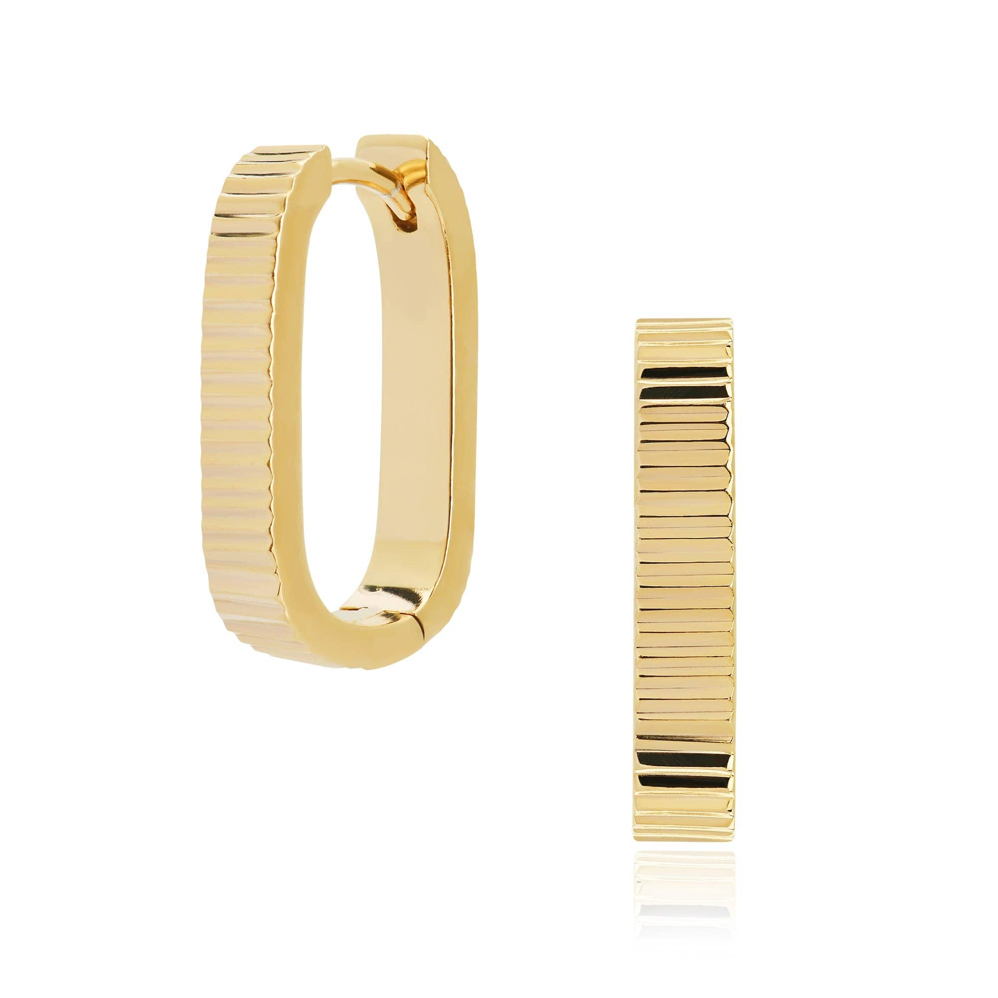 Gold Malorie Textured Hoops - Box Turtle