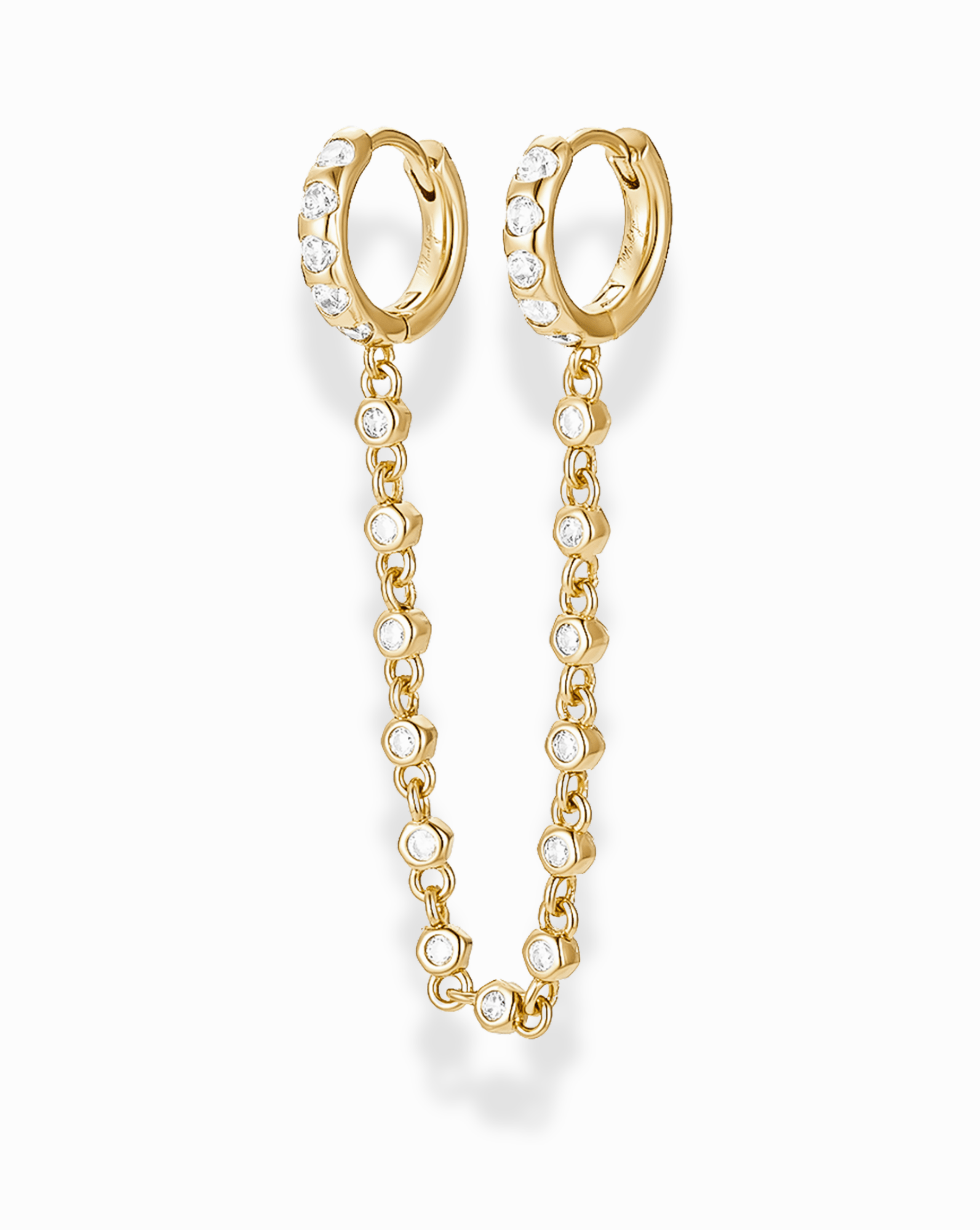 Gold Maren Double Chain Hoop - Box Turtle