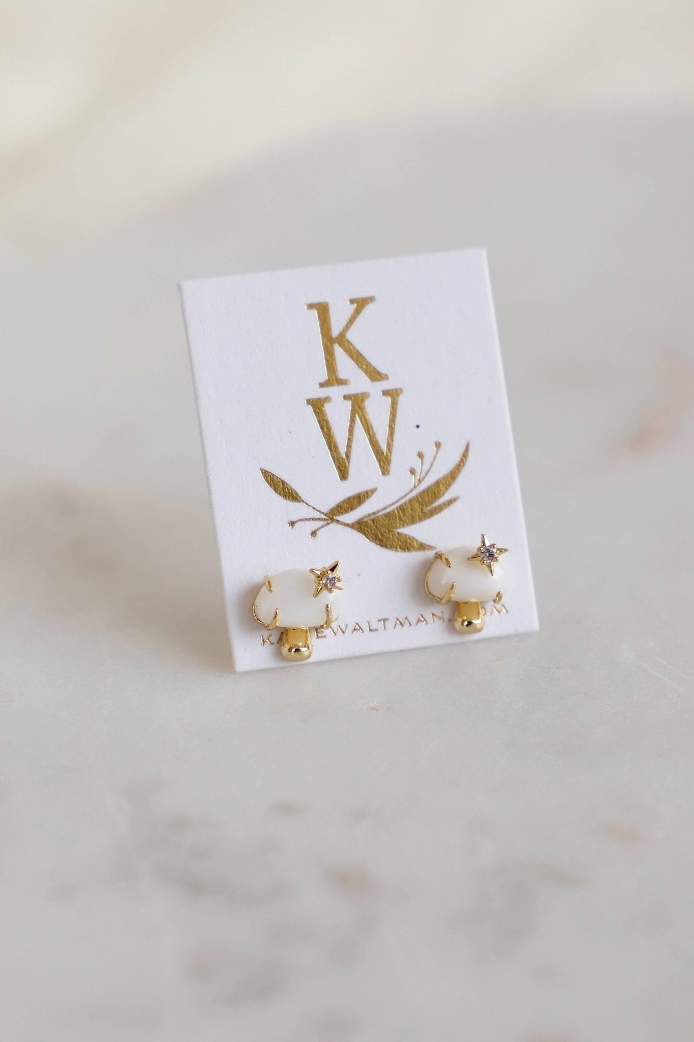 Gold Mushroom Studs - Box Turtle
