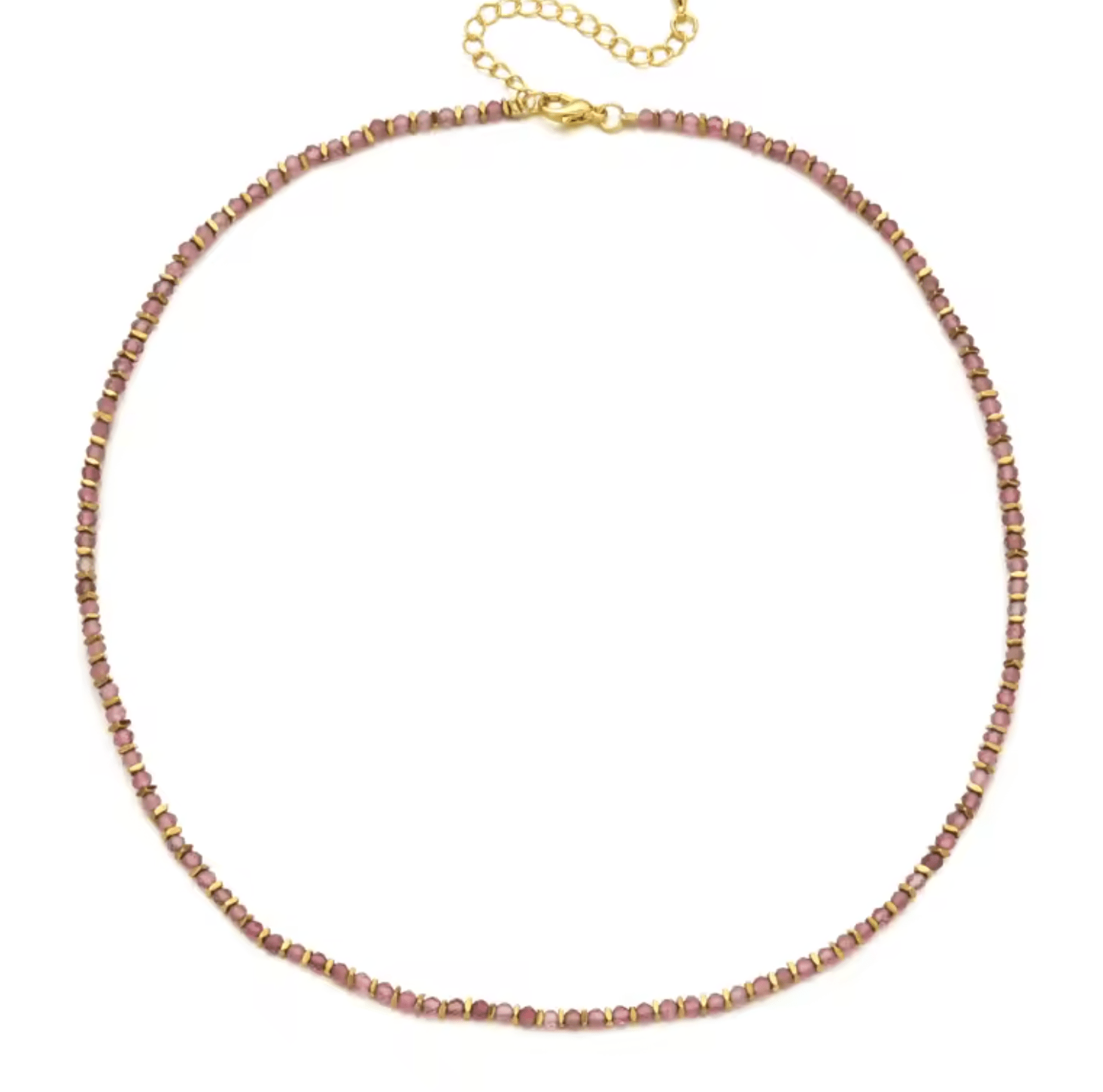Gold Nugget and Faceted Stone Strand Necklace - Box Turtle
