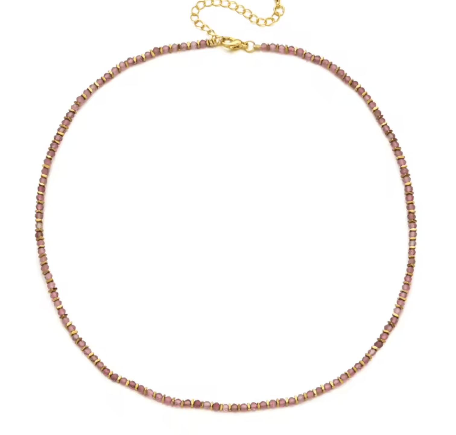 Gold Nugget and Faceted Stone Strand Necklace - Box Turtle