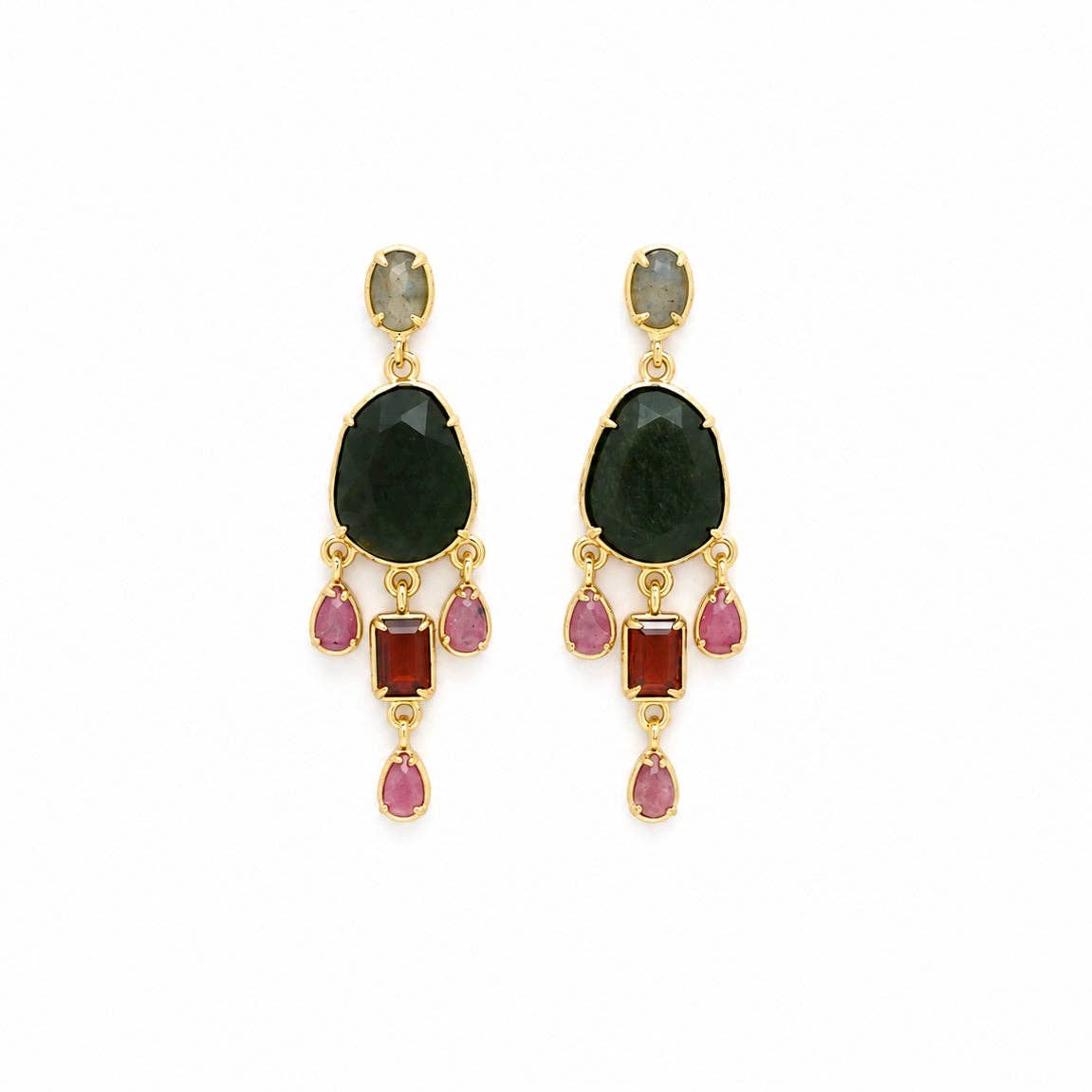 Gold Obsidian Stud Earrings - Box Turtle