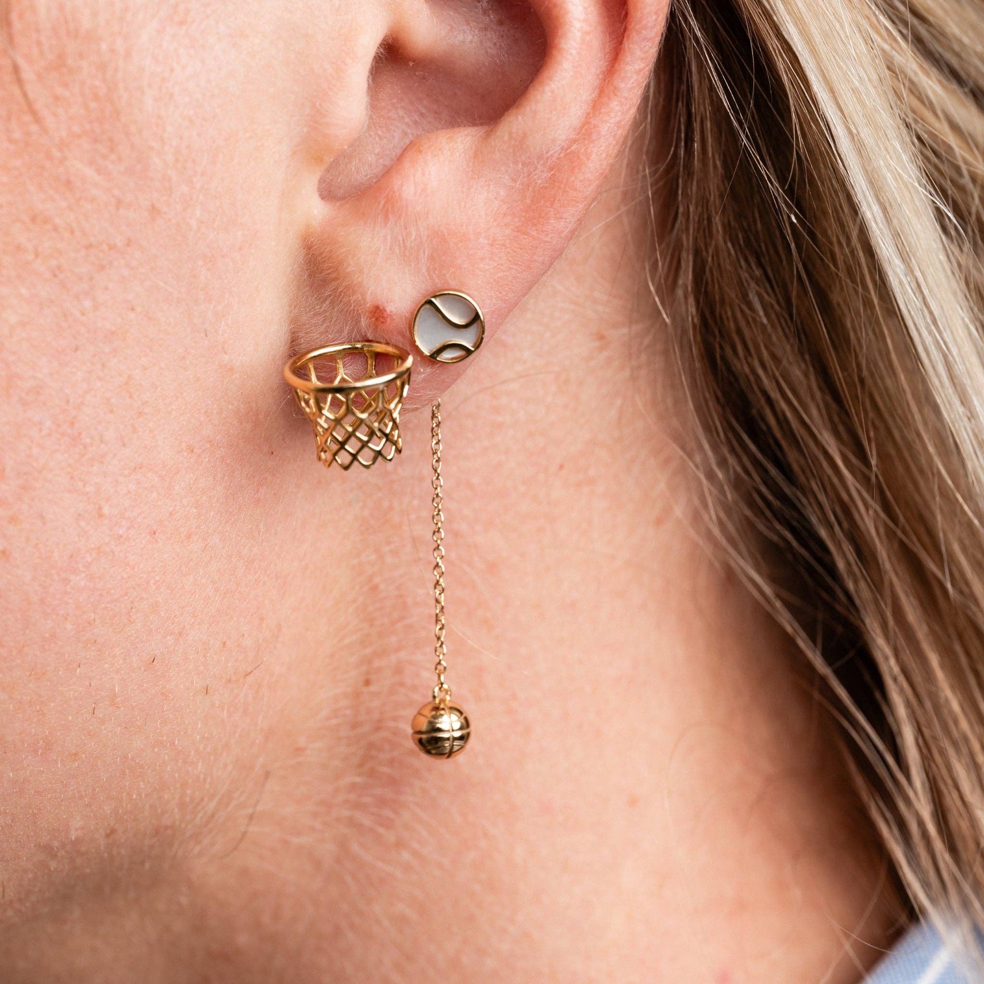 Gold - plated brass Slam Dunk Earrings - Box Turtle