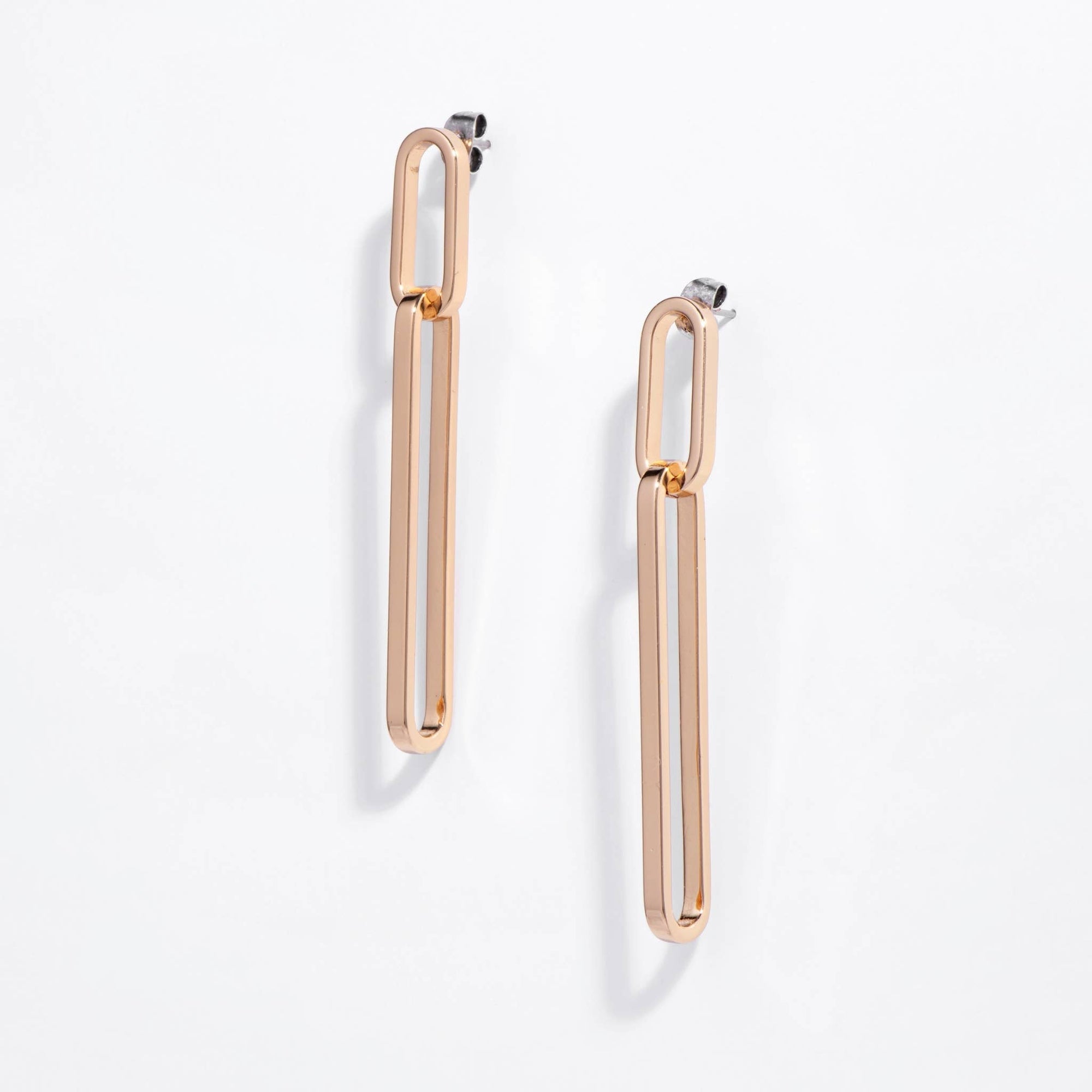 Gold - Plated Paperclip Drop Earrings - Box Turtle