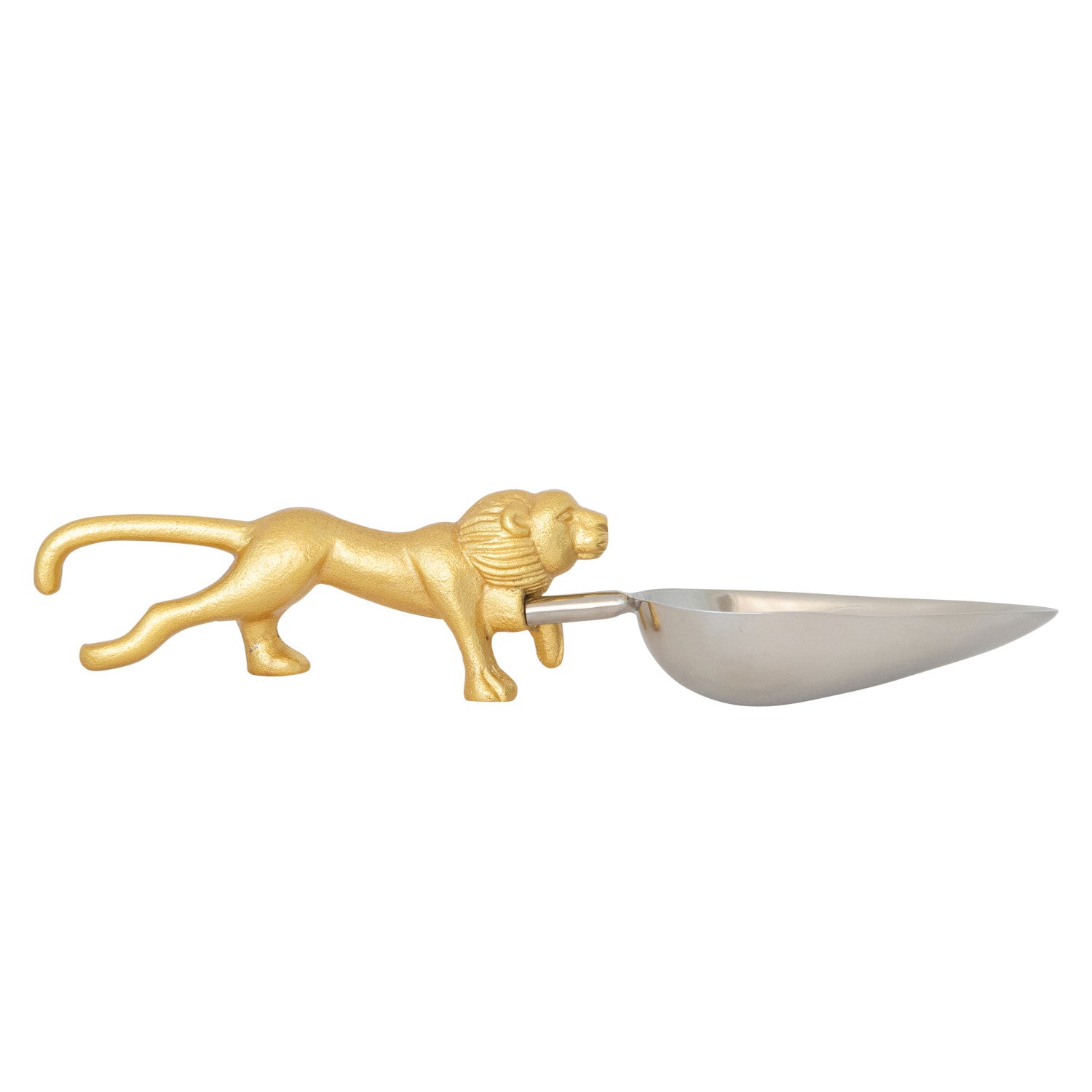 Gold Scoop with Lion Shaped Handle - Box Turtle