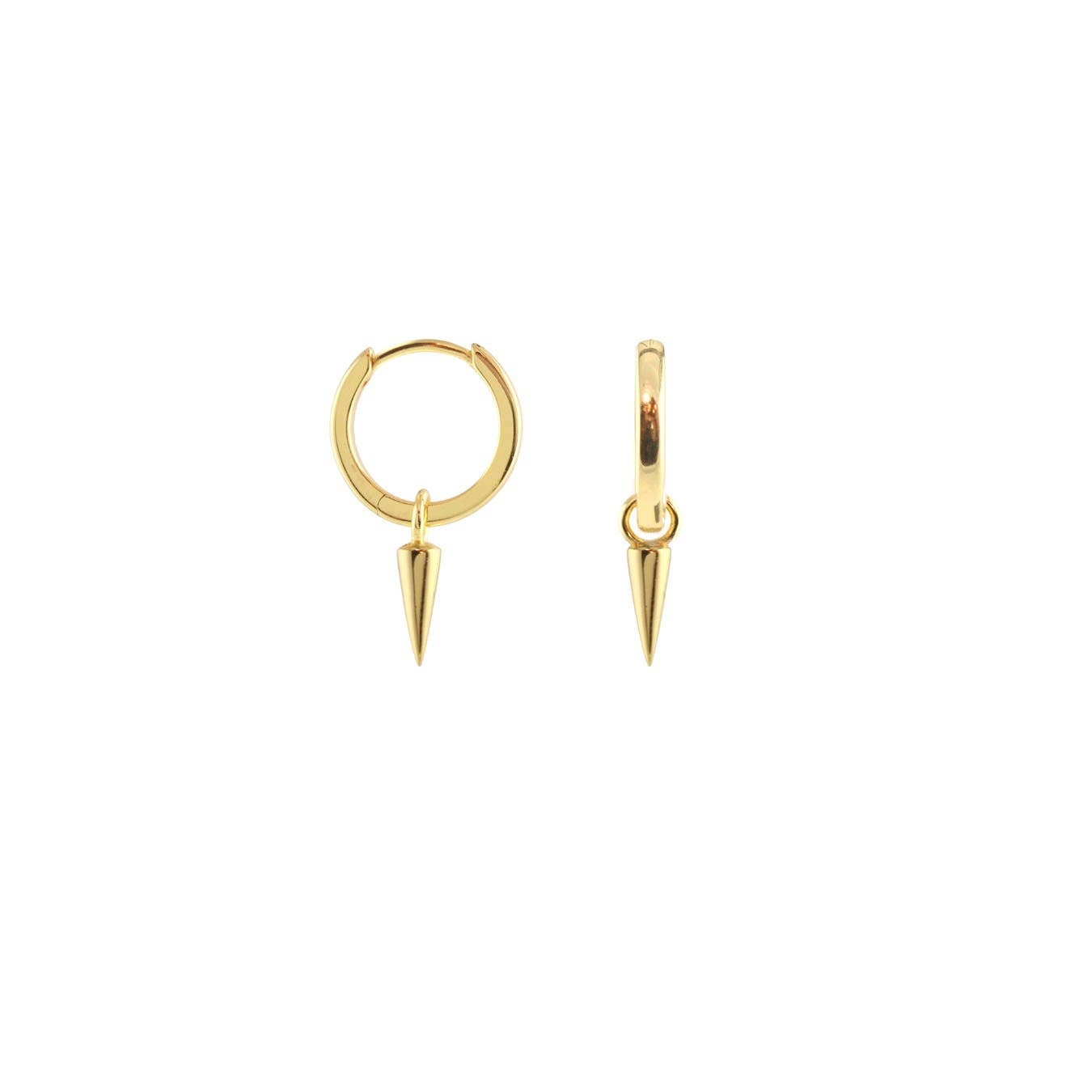 Gold Spike Huggie Hoop Earrings - Box Turtle