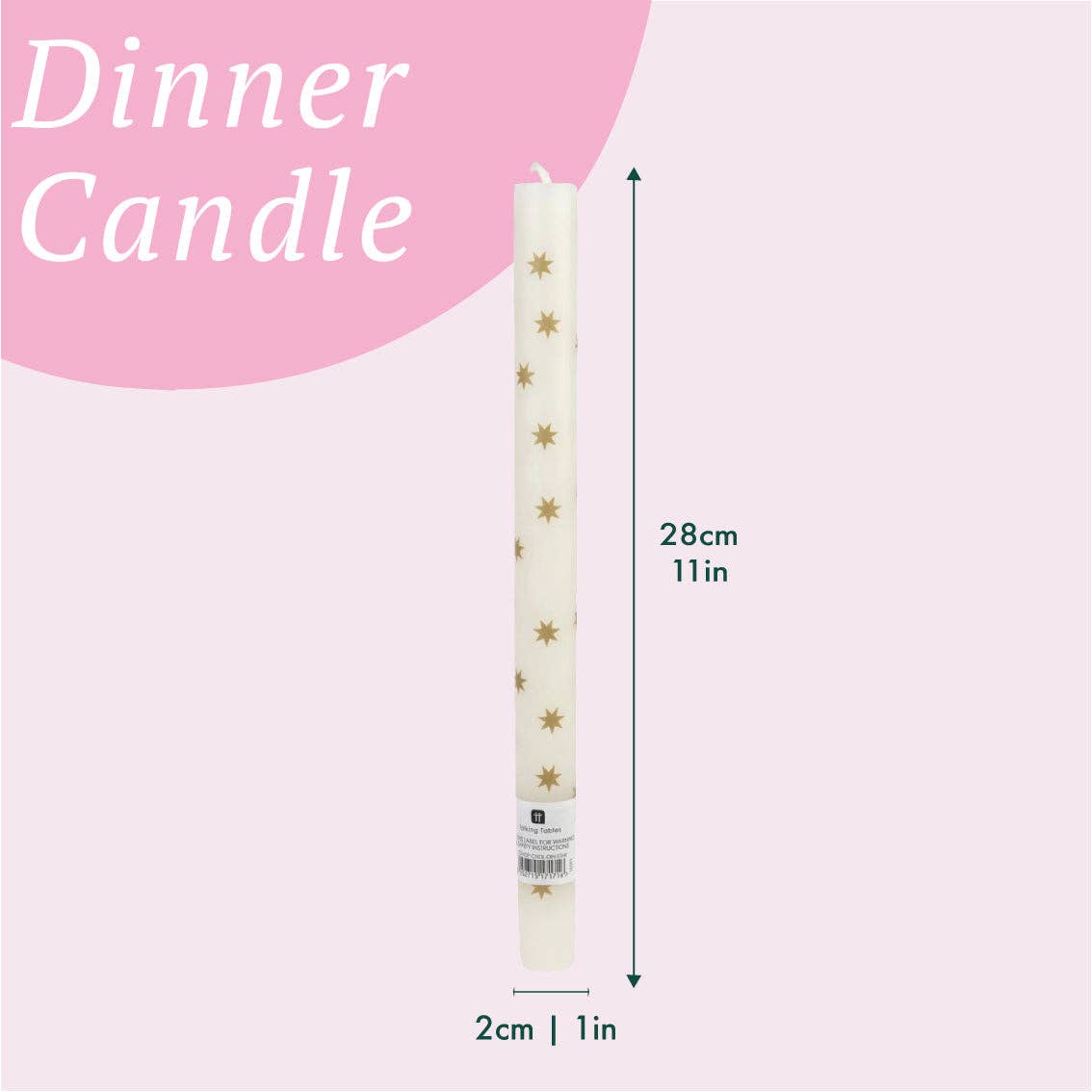 Gold Star Straight Dinner Candle - Box Turtle