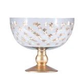 Gold Starburst Glass Footed Bowl - Box Turtle
