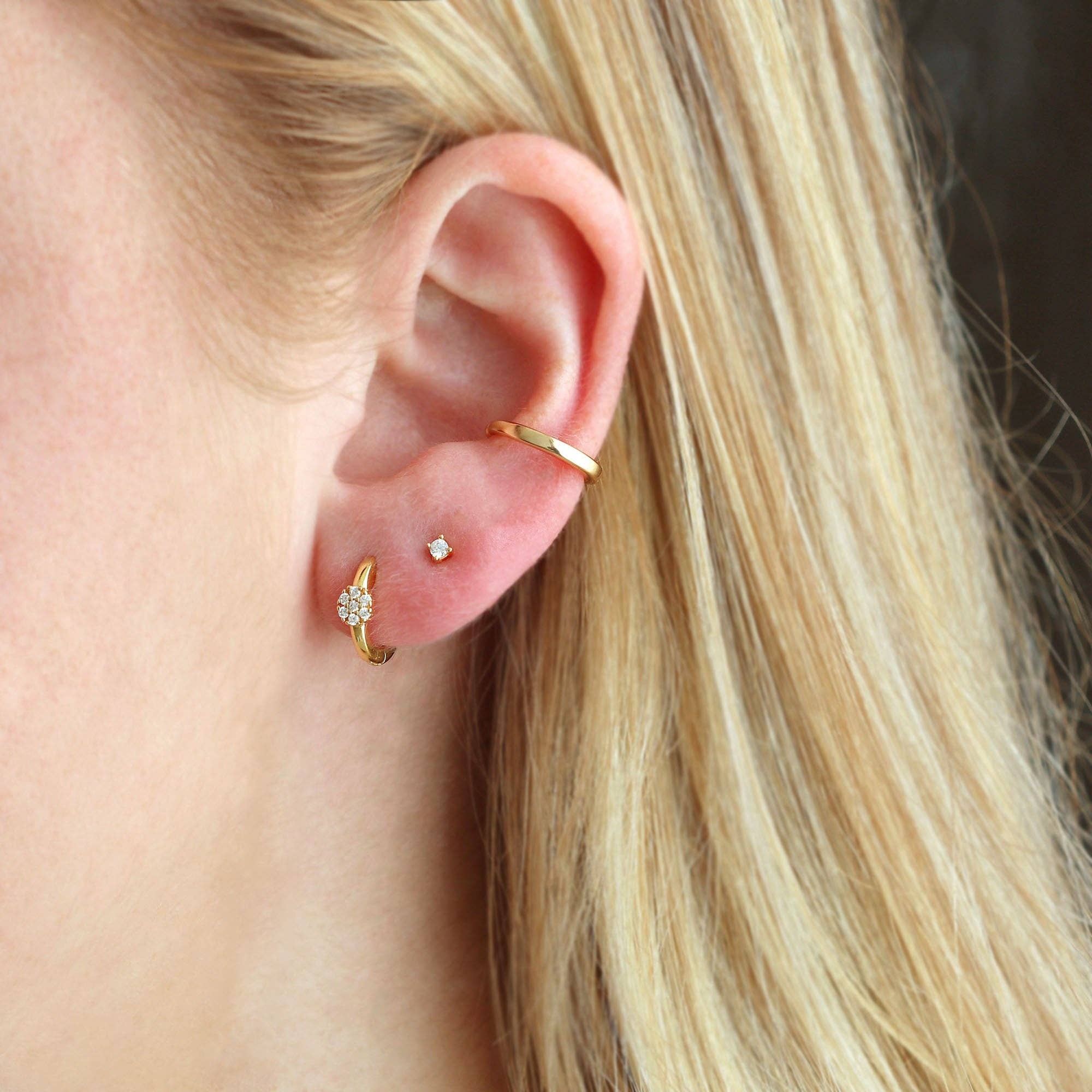 Gold Twinkle Blossom Hoop Earrings - Box Turtle