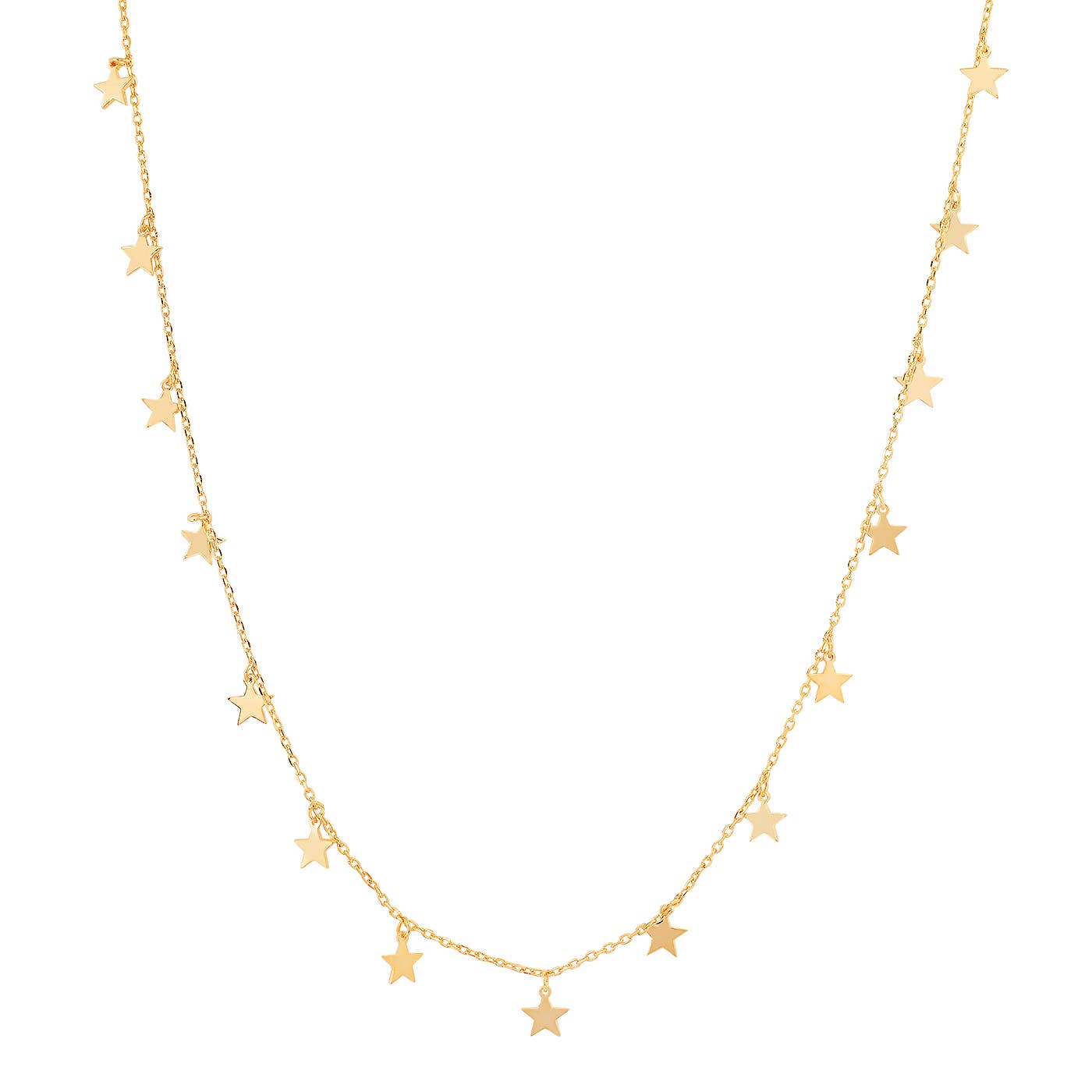 Gold Vermeil Dangling Stars Necklace - Box Turtle