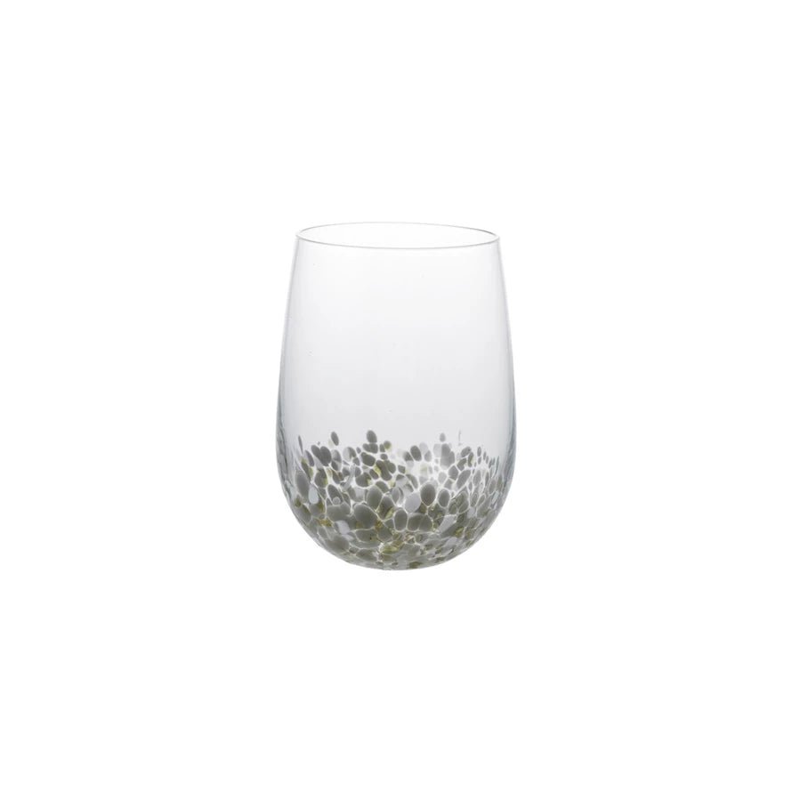 Gold & White Confetti Drinking Glass - Box Turtle