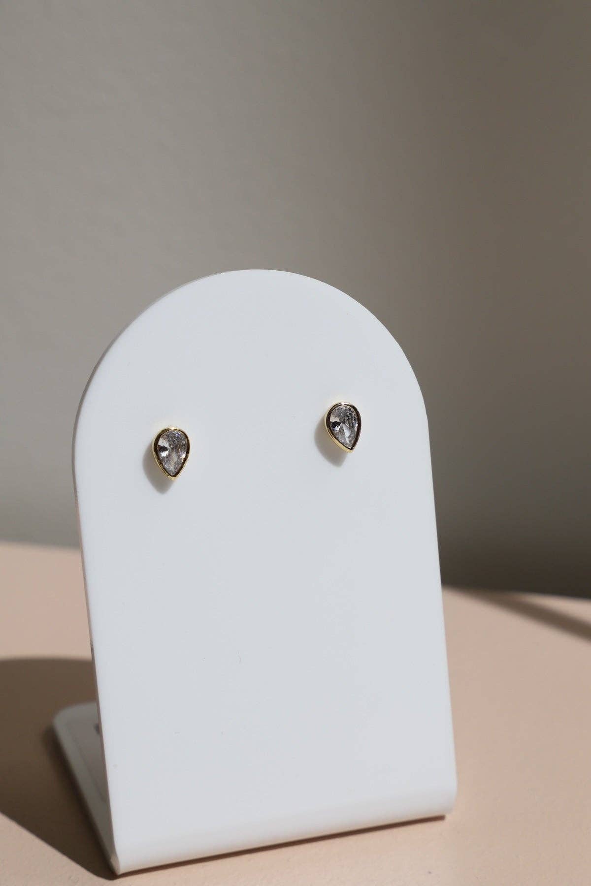 Goldie Pear Studs - Box Turtle