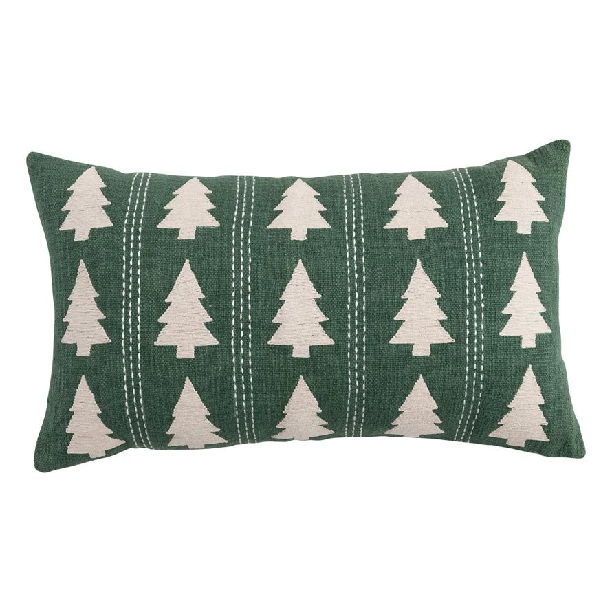 Green Christmas Tree Lumbar Pillow - Box Turtle