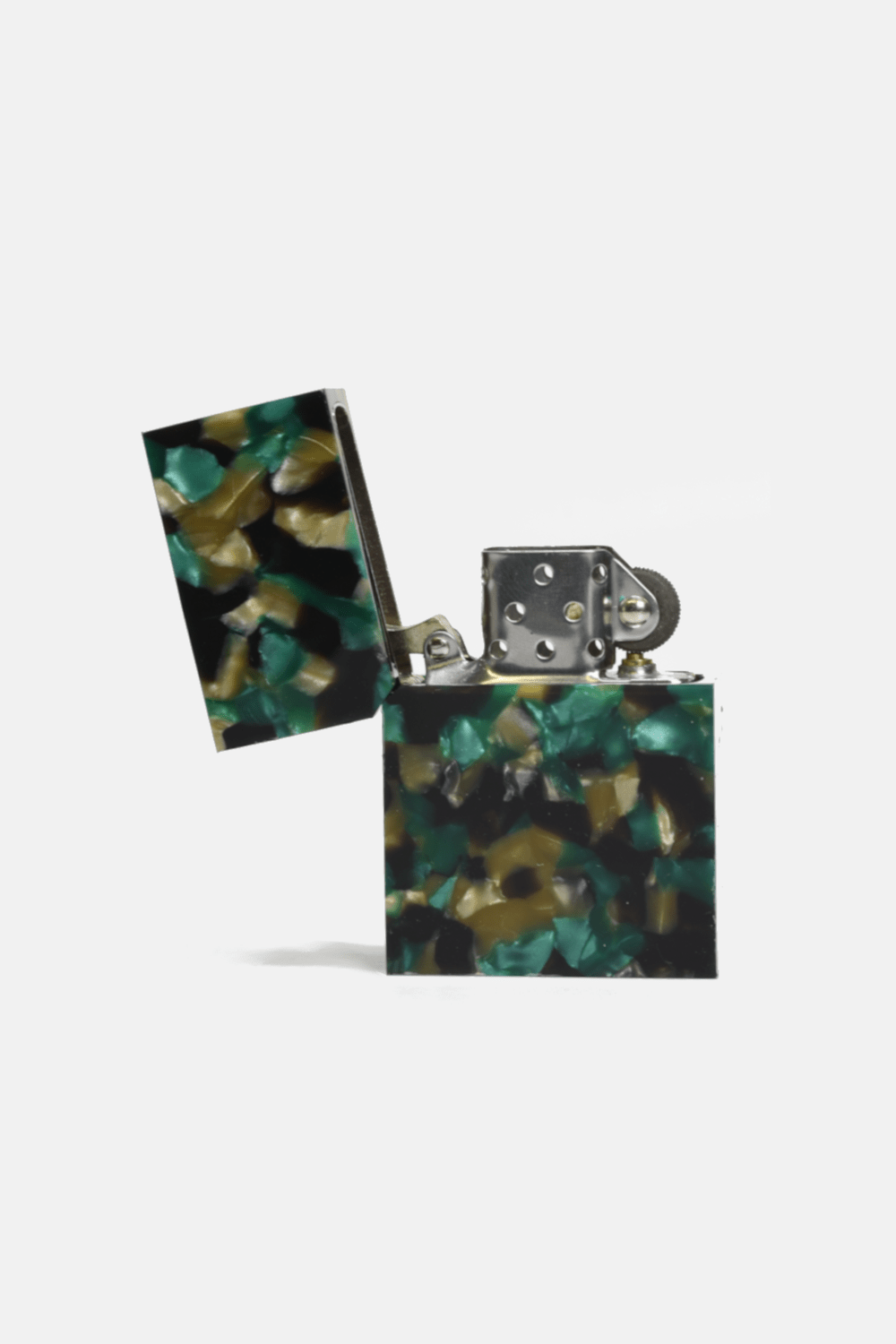 Green Confetti Zippo Style Lighter - Box Turtle