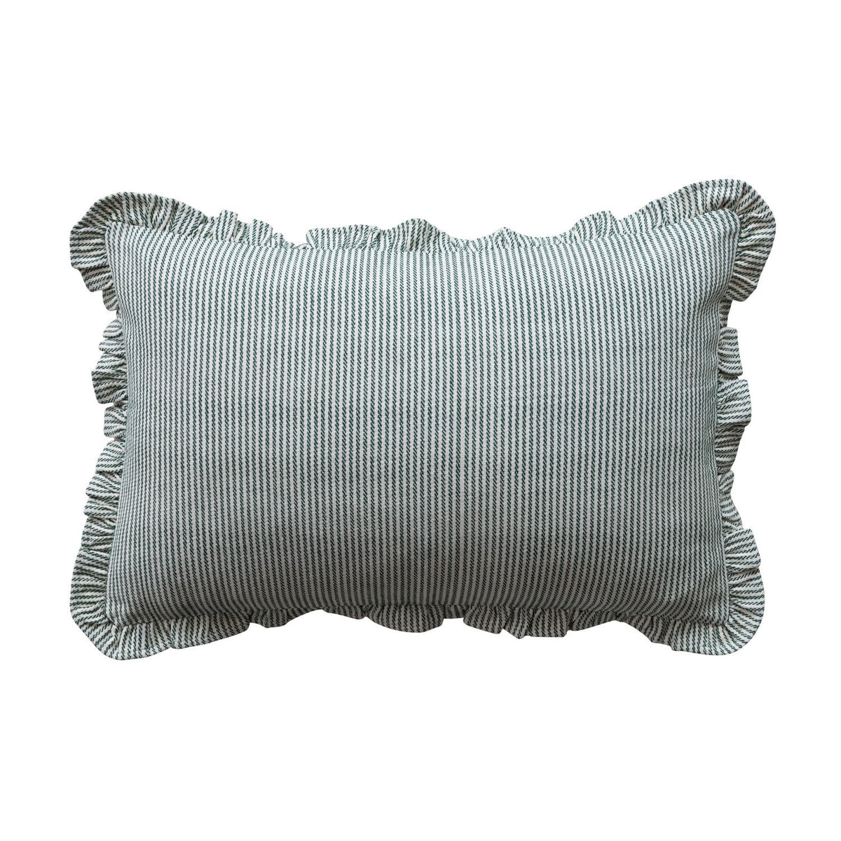 Green &amp; Cream Striped Lumbar Pillow - Box Turtle