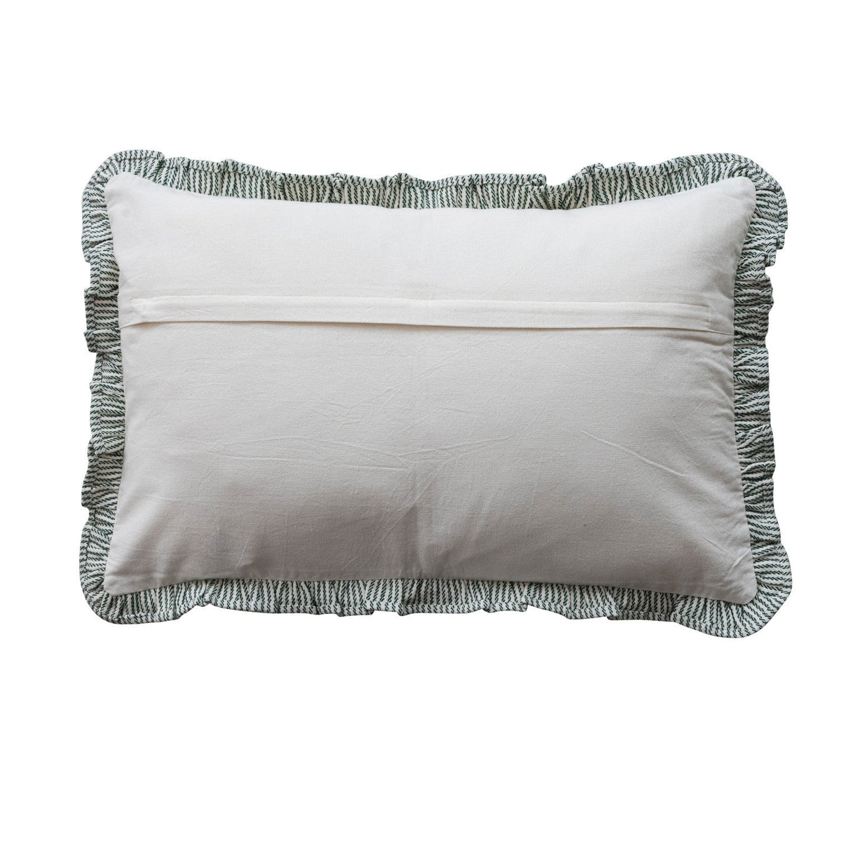 Green &amp; Cream Striped Lumbar Pillow - Box Turtle