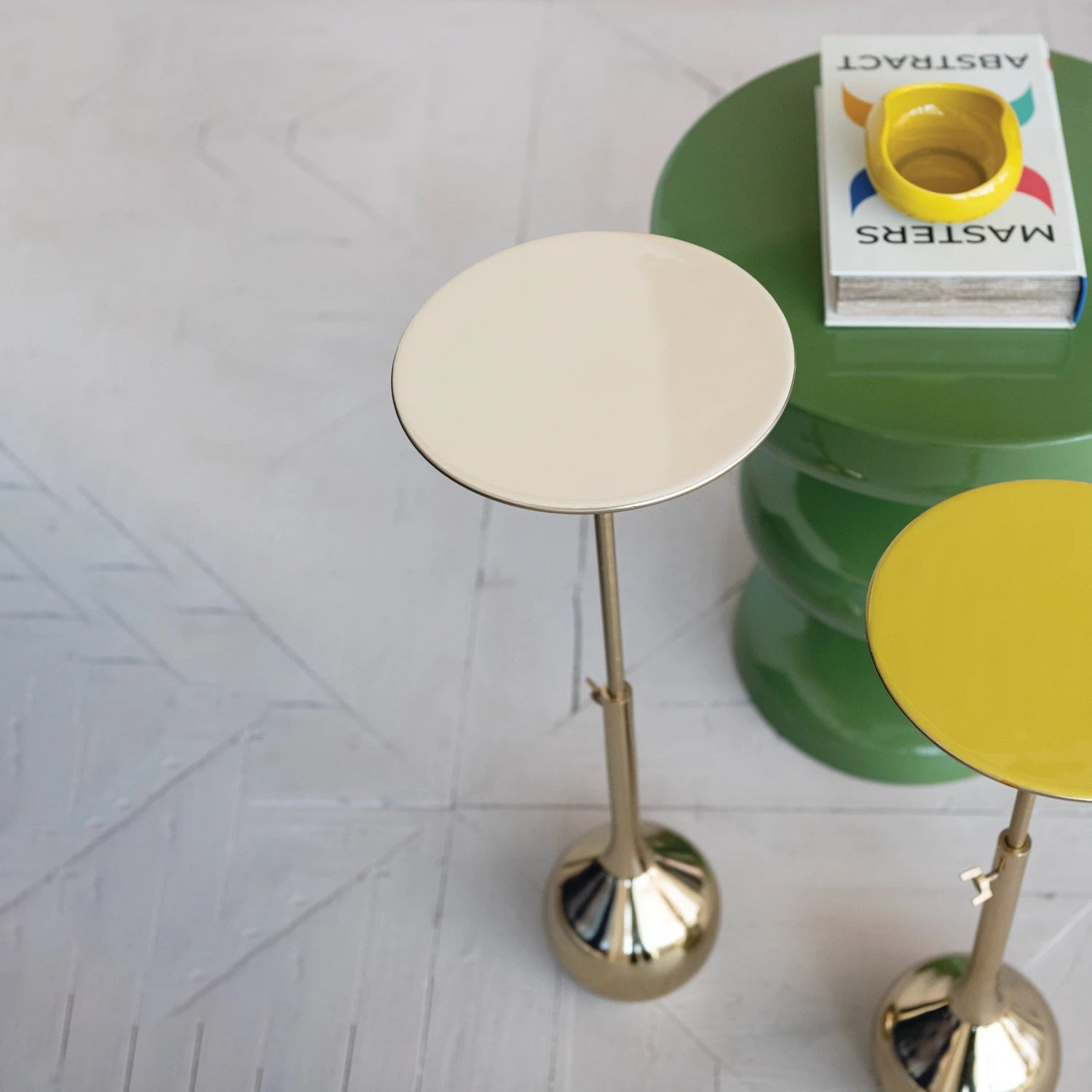 Green Enameled Metal Table - Box Turtle