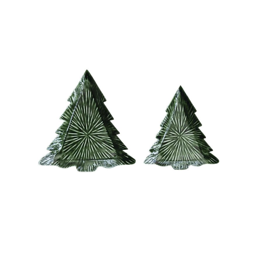 Green Enameled Metal Tree Tray - Box Turtle