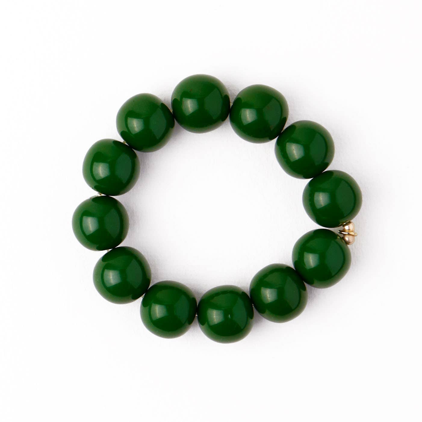 Green Large Resin Bead Bracelet - Box Turtle