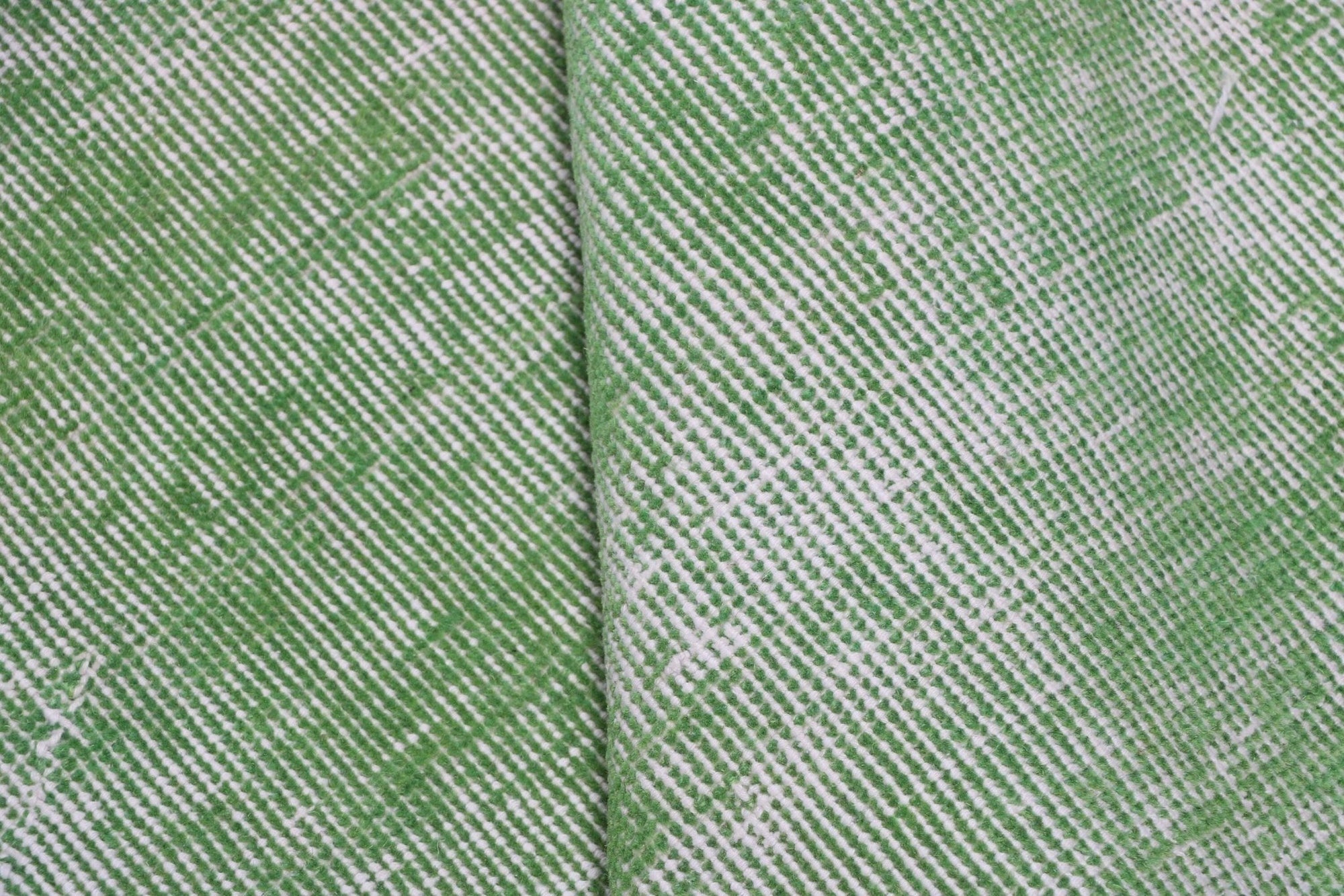 Green Polka dot Turkish Vintage Rug - Box Turtle