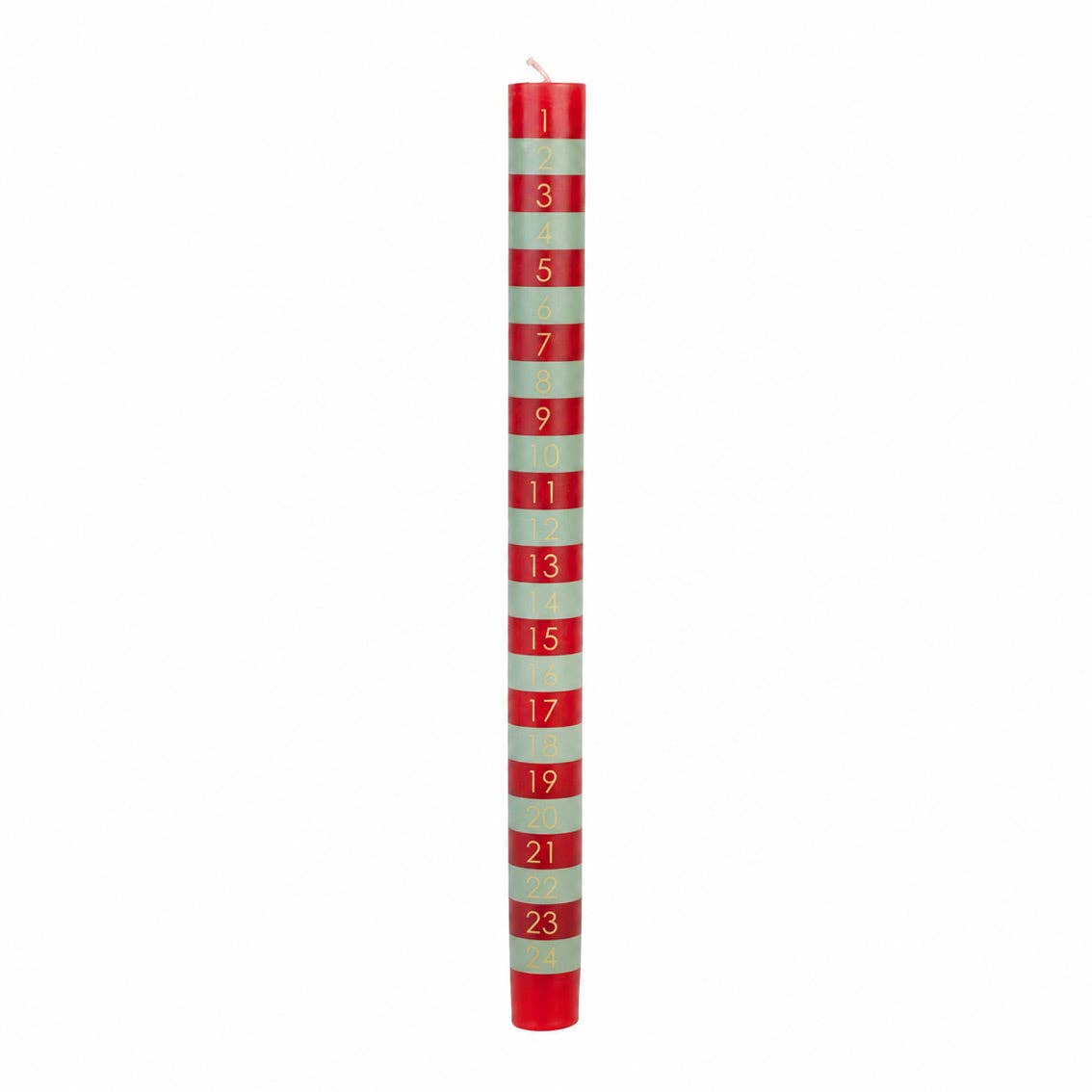 Green & Red Striped Advent Candle - Box Turtle