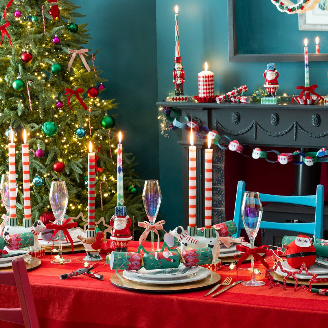 Green & Red Striped Advent Candle - Box Turtle
