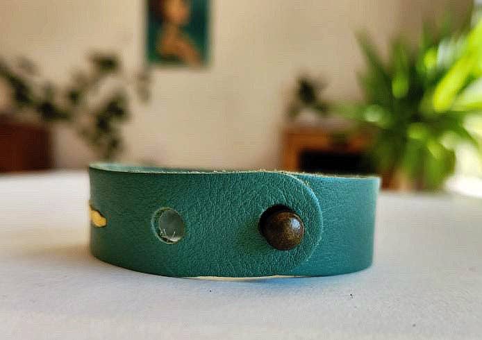 Green Ruby Jasper Cuff - Box Turtle
